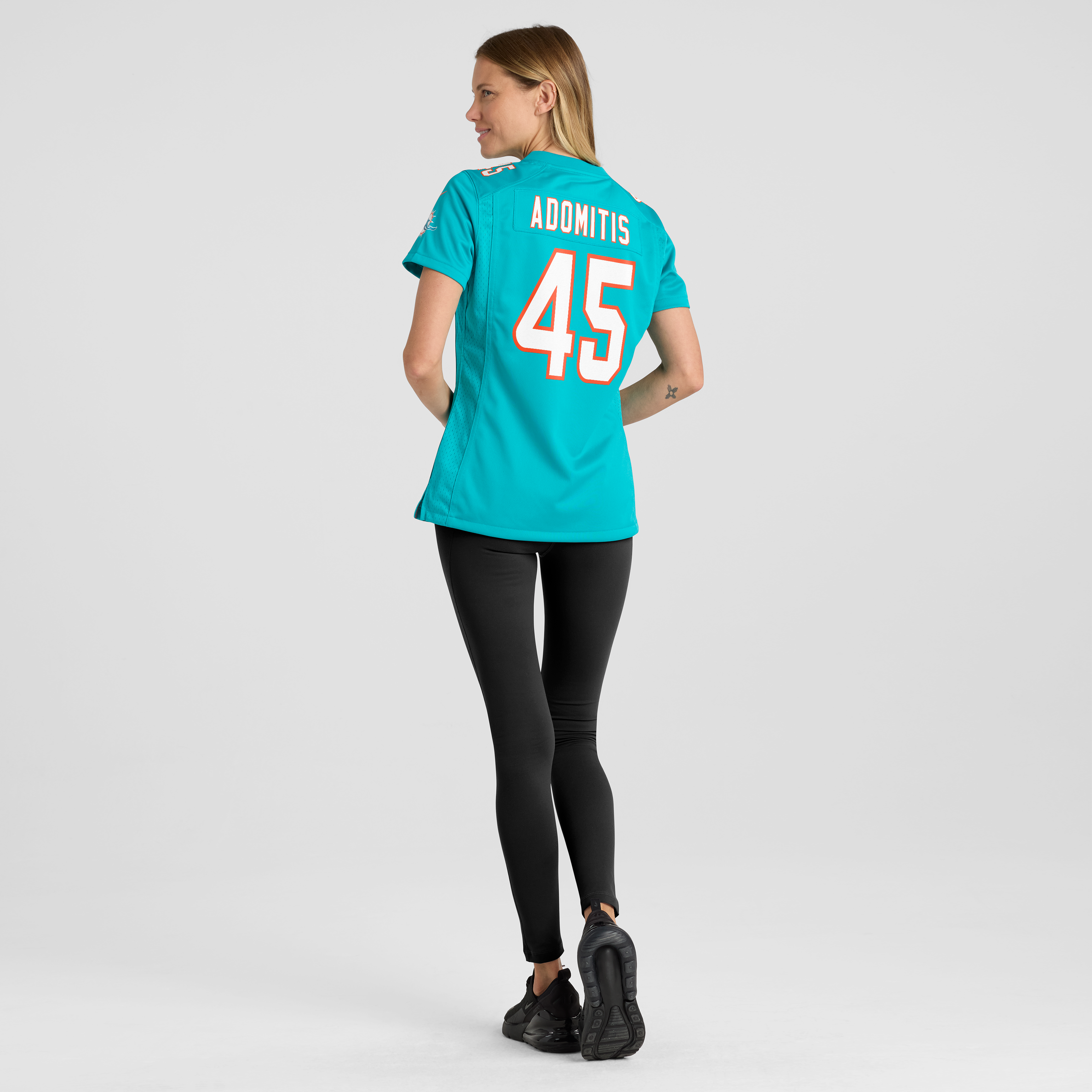 Maillot de match Nike Cal Adomitis Aqua Miami Dolphins pour femmes