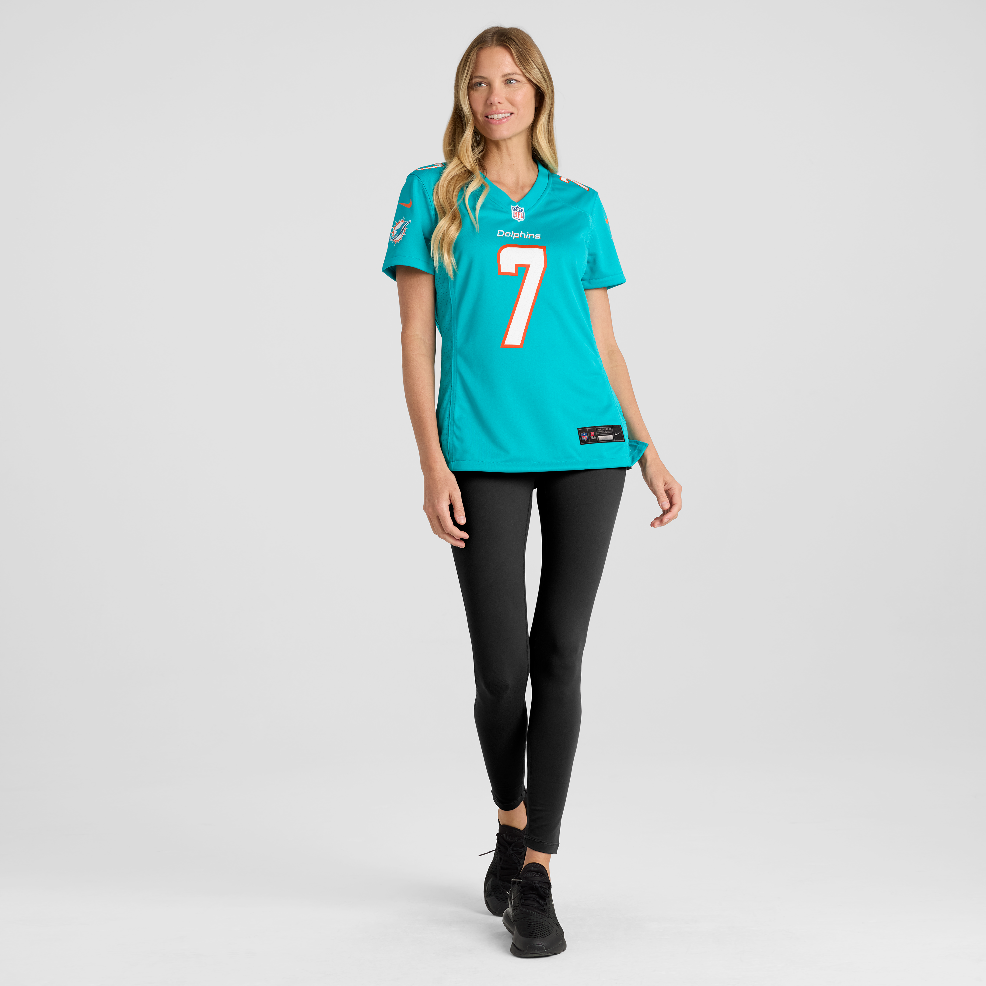 Maillot de match Nike Caleb Douglas Aqua Miami Dolphins pour femmes