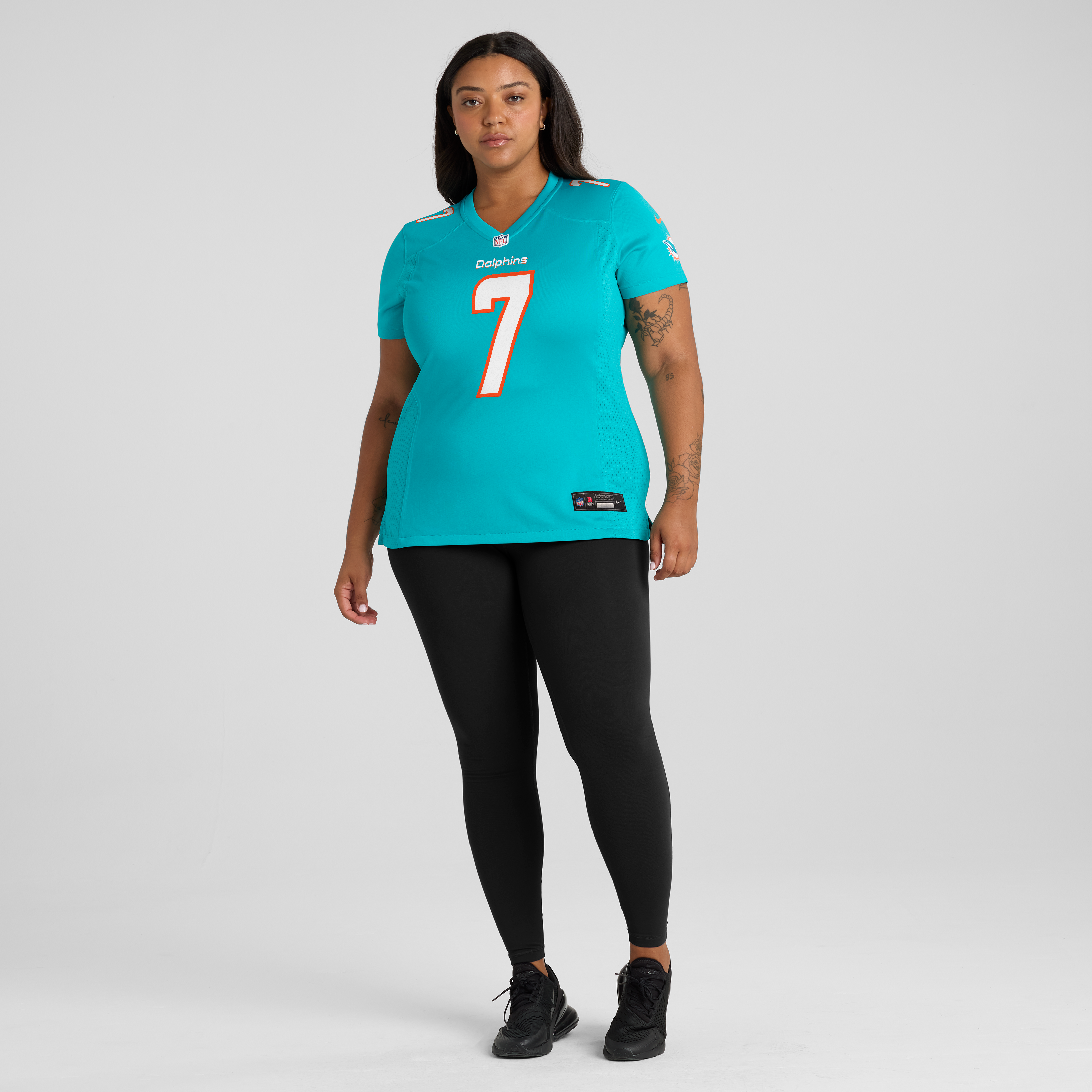 Maillot de match Nike Caleb Douglas Aqua Miami Dolphins pour femmes