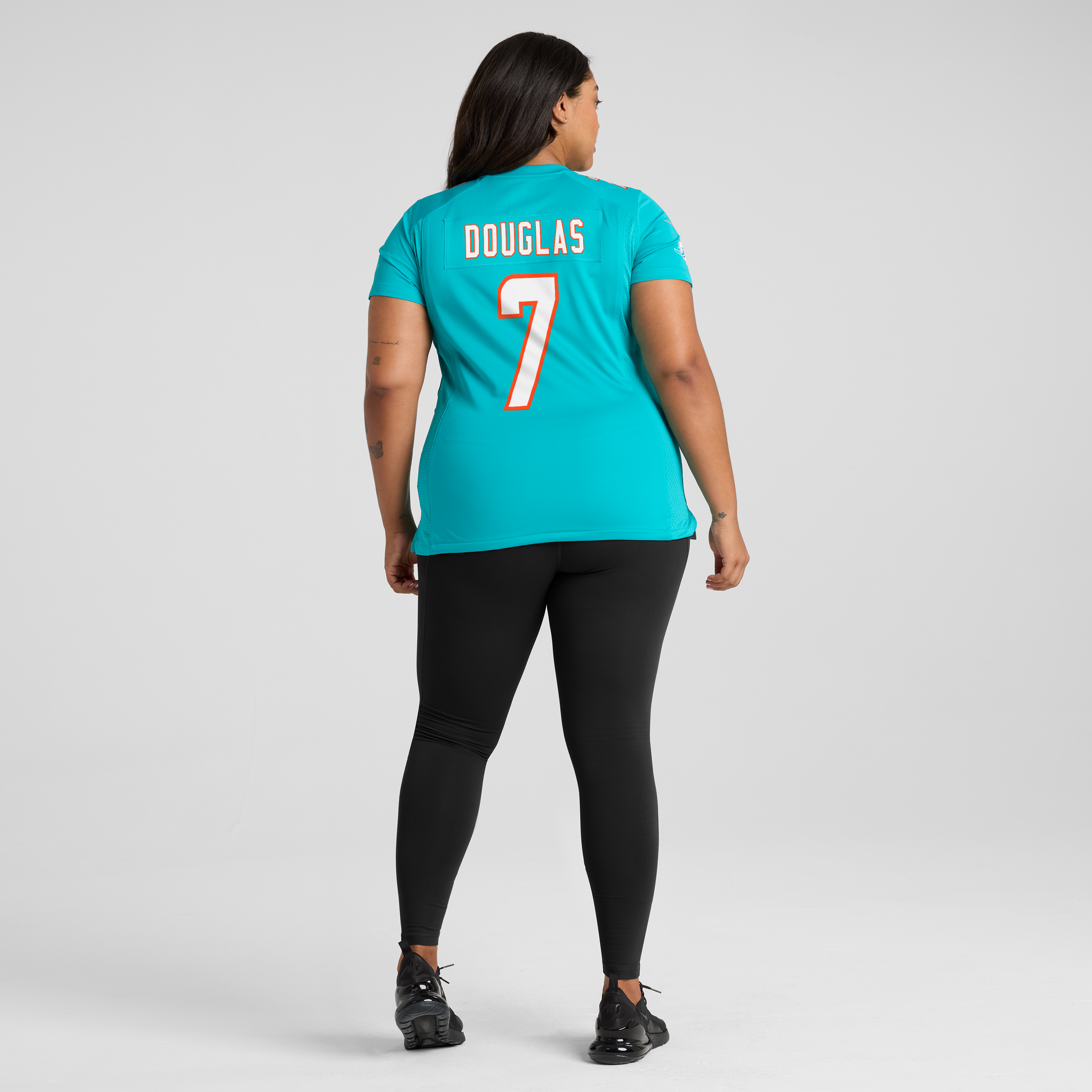 Maillot de match Nike Caleb Douglas Aqua Miami Dolphins pour femmes