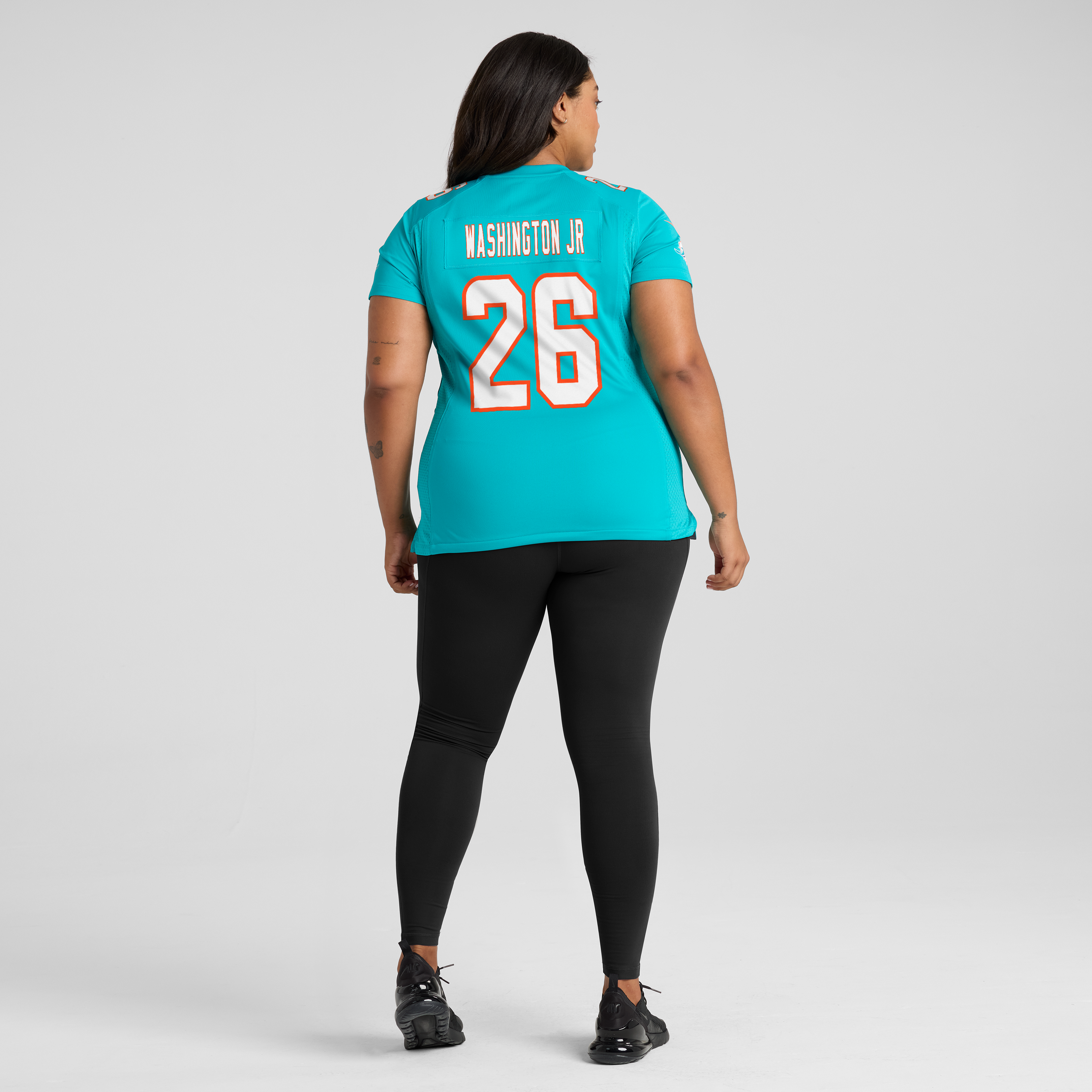 Women's Nike Carlos Washington Jr. Aqua Miami Dolphins Team Game Jersey