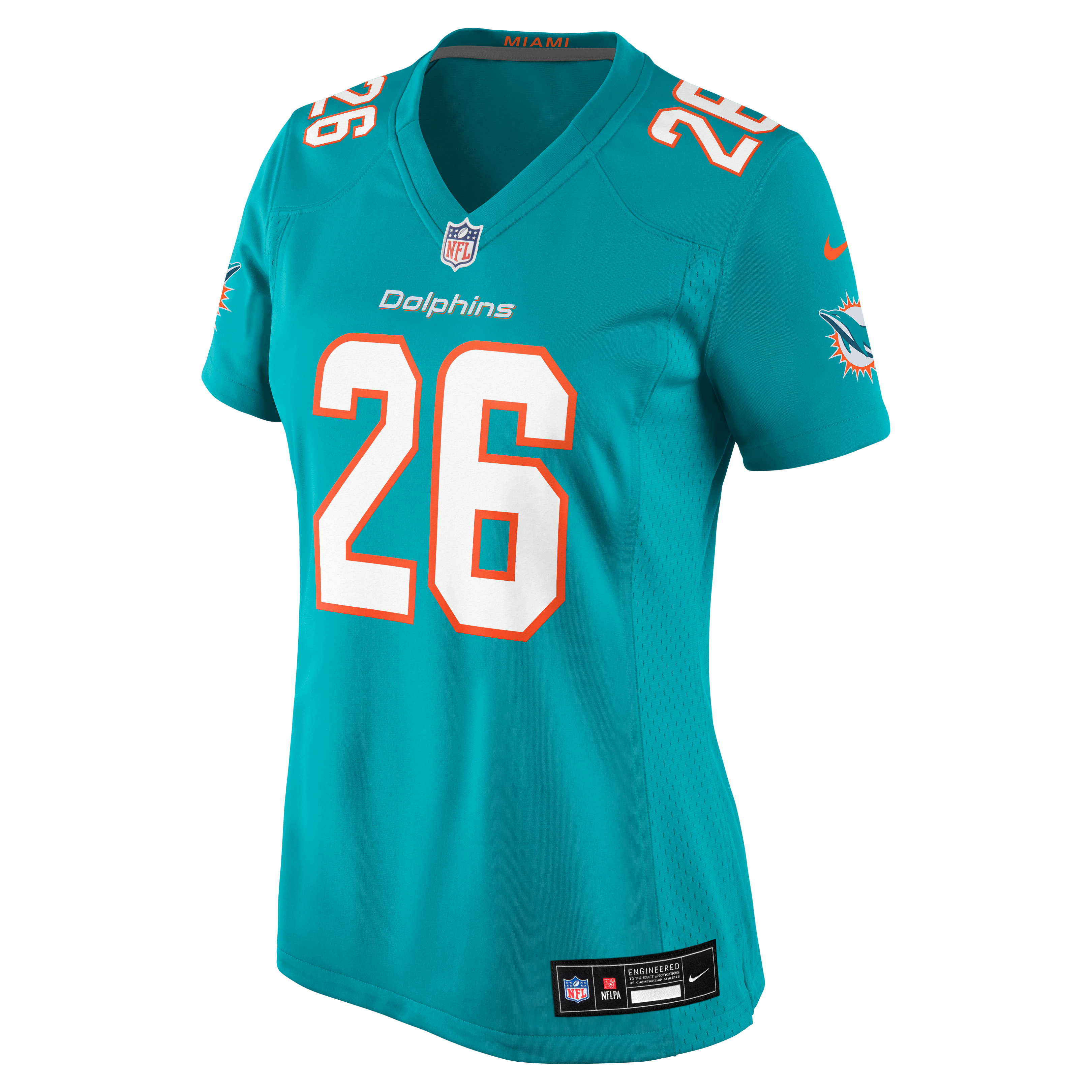 Women's Nike Carlos Washington Jr. Aqua Miami Dolphins Team Game Jersey