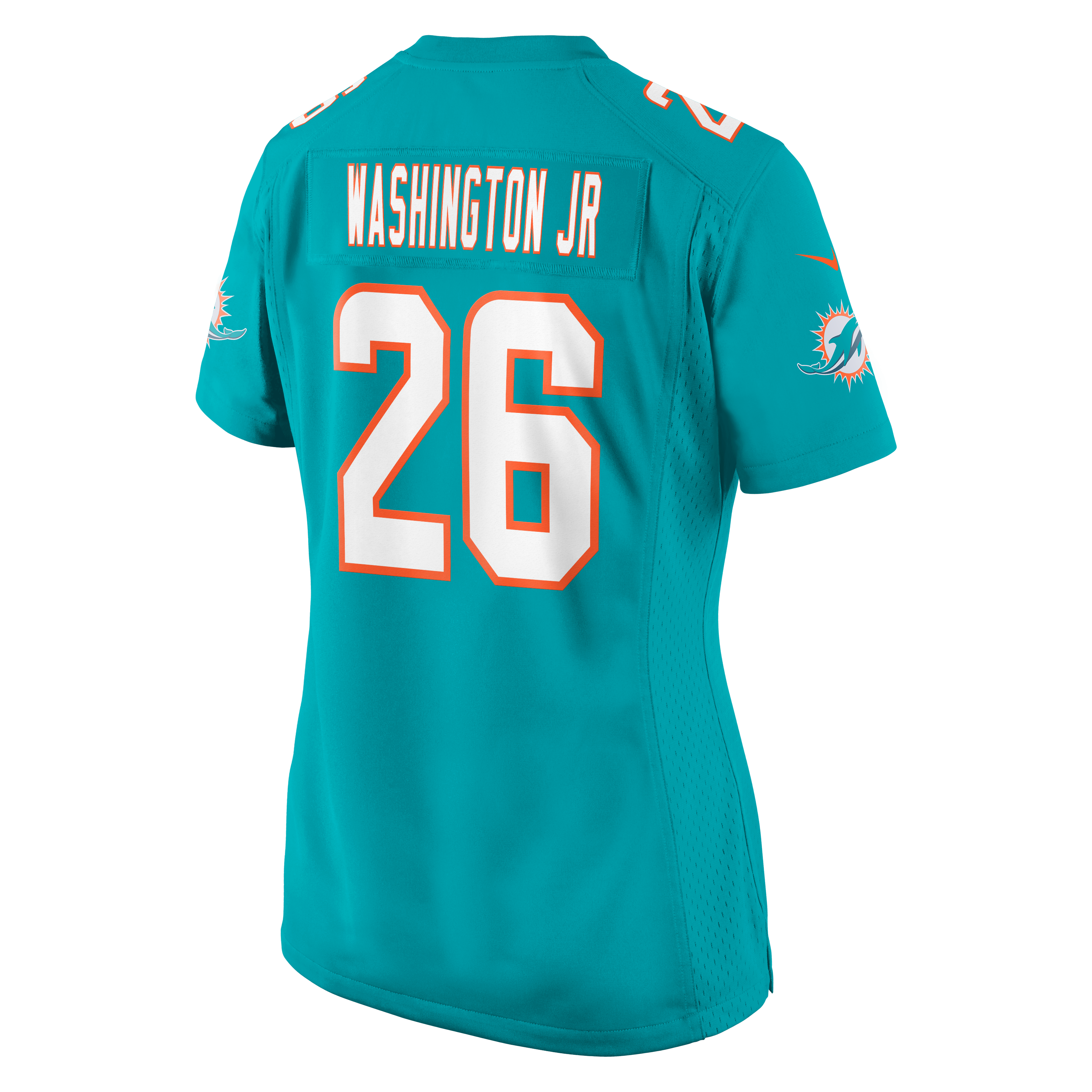 Women's Nike Carlos Washington Jr. Aqua Miami Dolphins Team Game Jersey