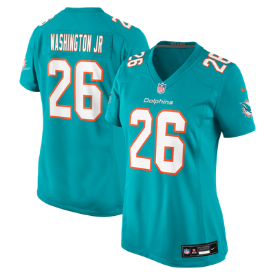 Carlos Washington Jr. Miami Dolphins Nike Women's Team Game Jersey - Aqua