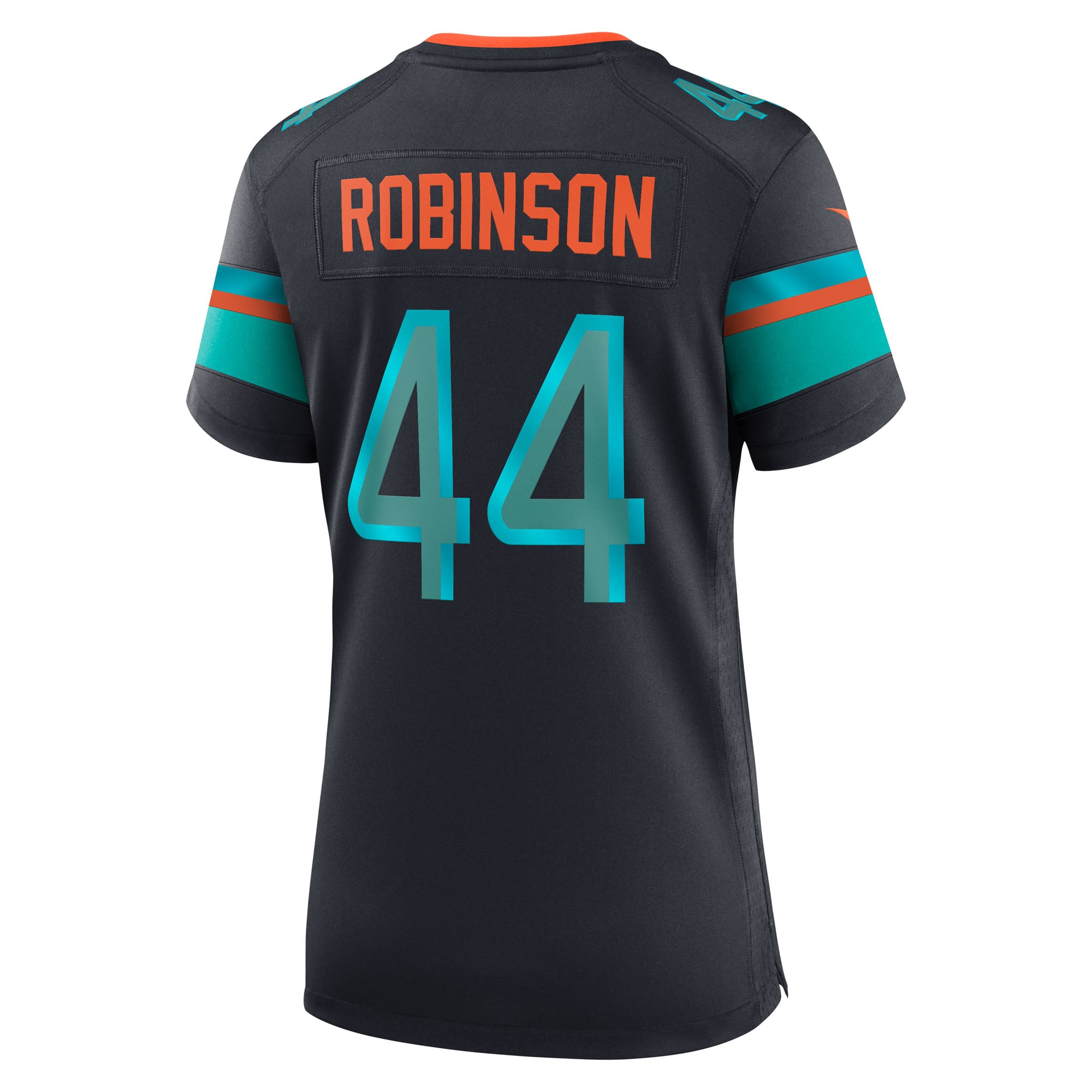Maillot de match Nike Chop Robinson bleu marine Miami Dolphins Rivalries Collection pour femme
