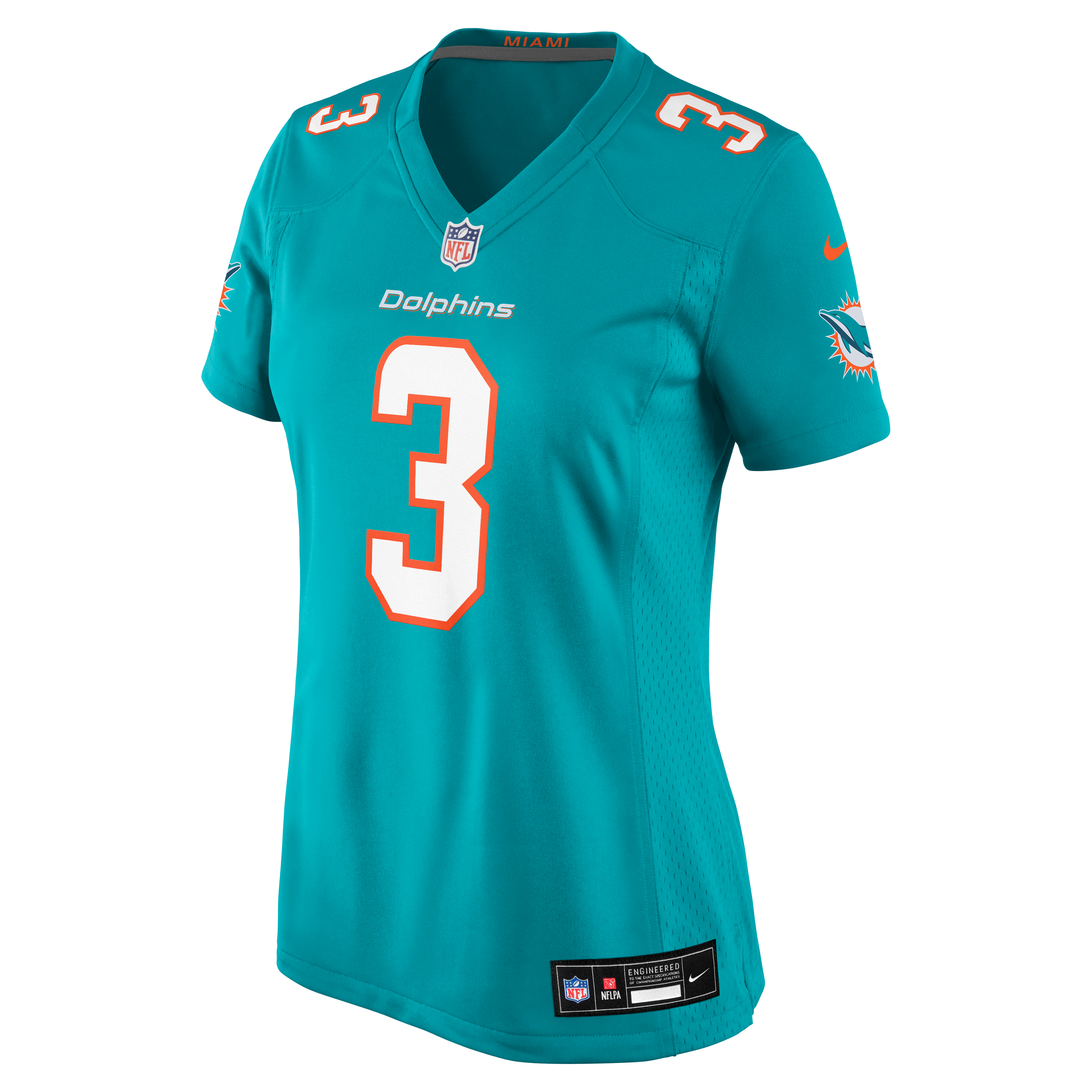 Maillot de match Nike Chris Johnson Aqua Miami Dolphins pour femmes