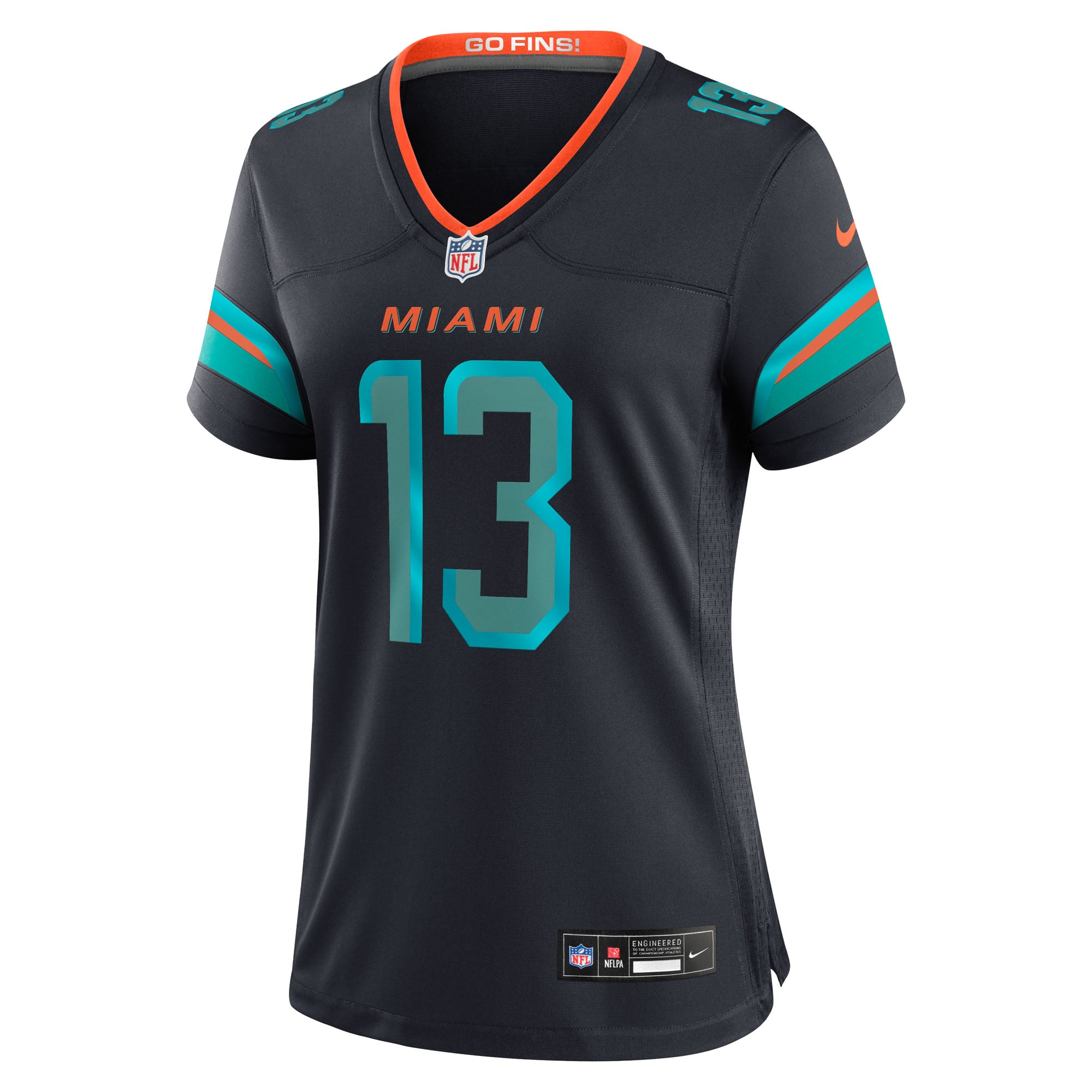 Maillot de match Nike Dan Marino bleu marine Miami Dolphins Rivalries Collection pour femme, joueur retraité
