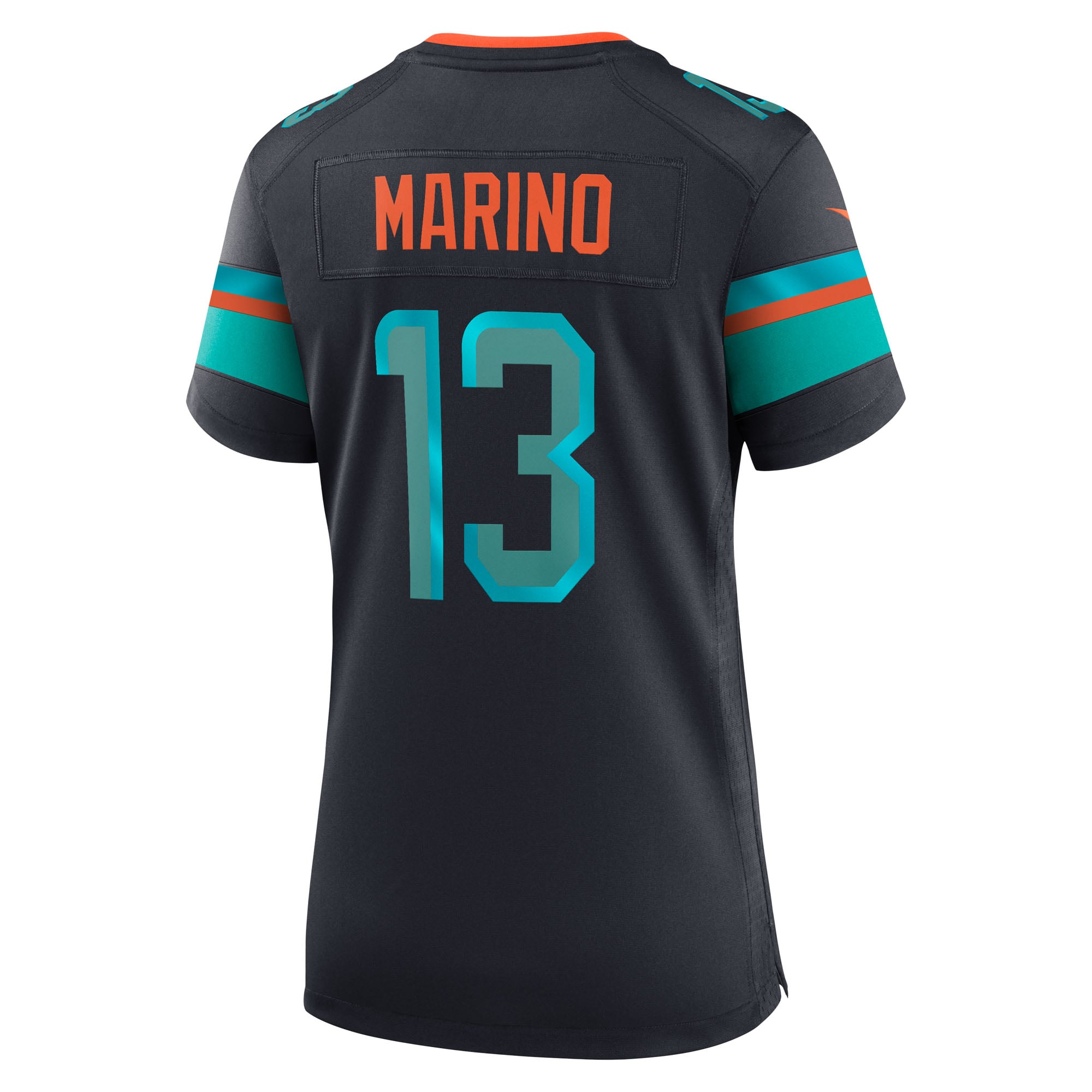Maillot de match Nike Dan Marino bleu marine Miami Dolphins Rivalries Collection pour femme, joueur retraité