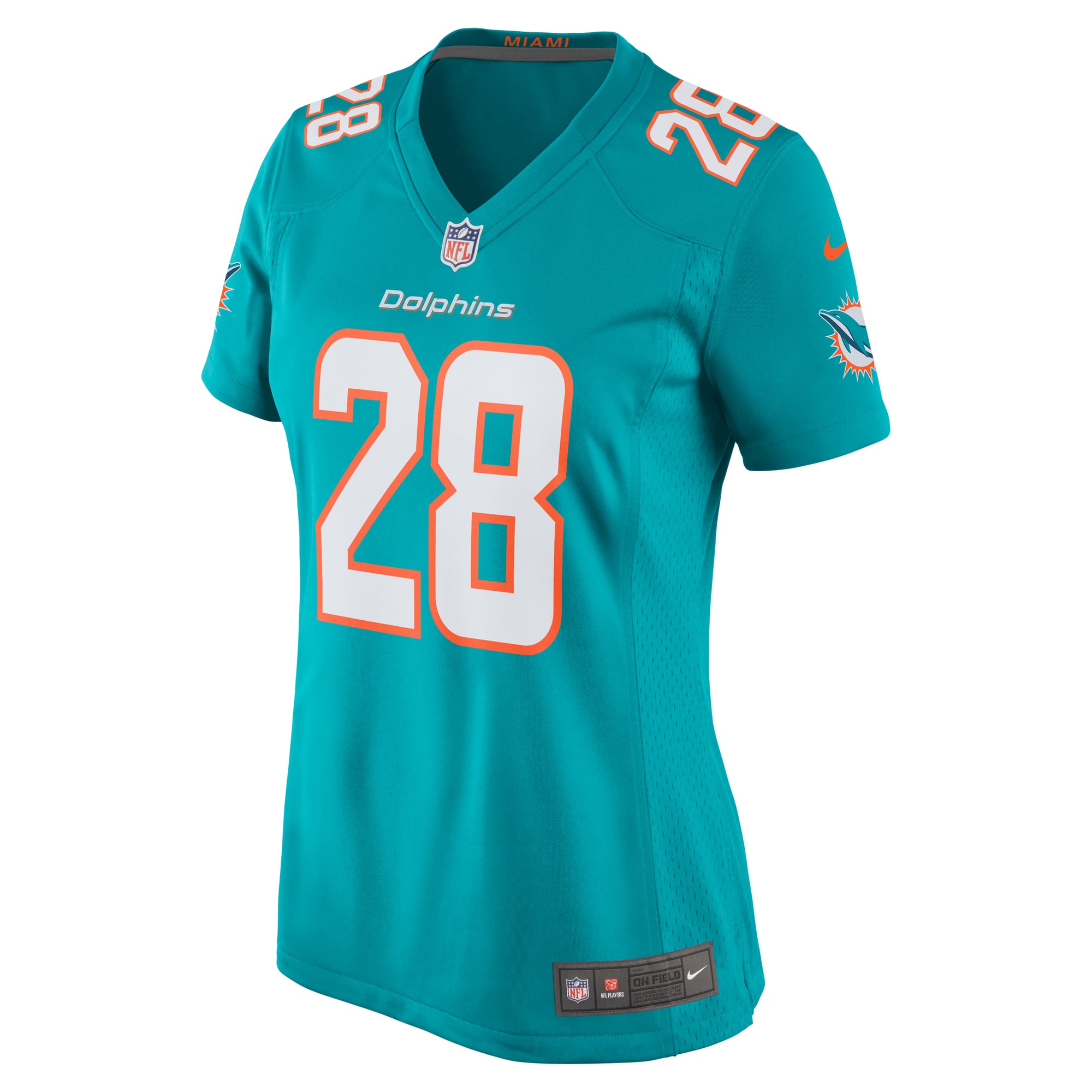 Maillot de match Nike De’Von Achane Aqua Miami Dolphins pour femme