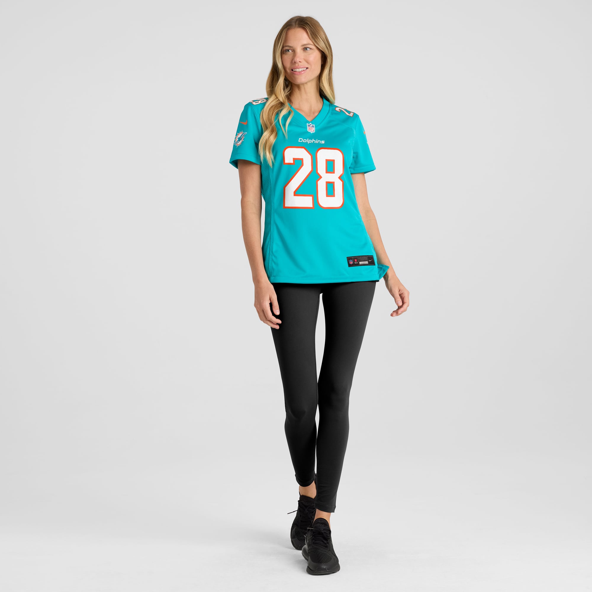 Maillot de match Nike De’Von Achane Aqua Miami Dolphins pour femme