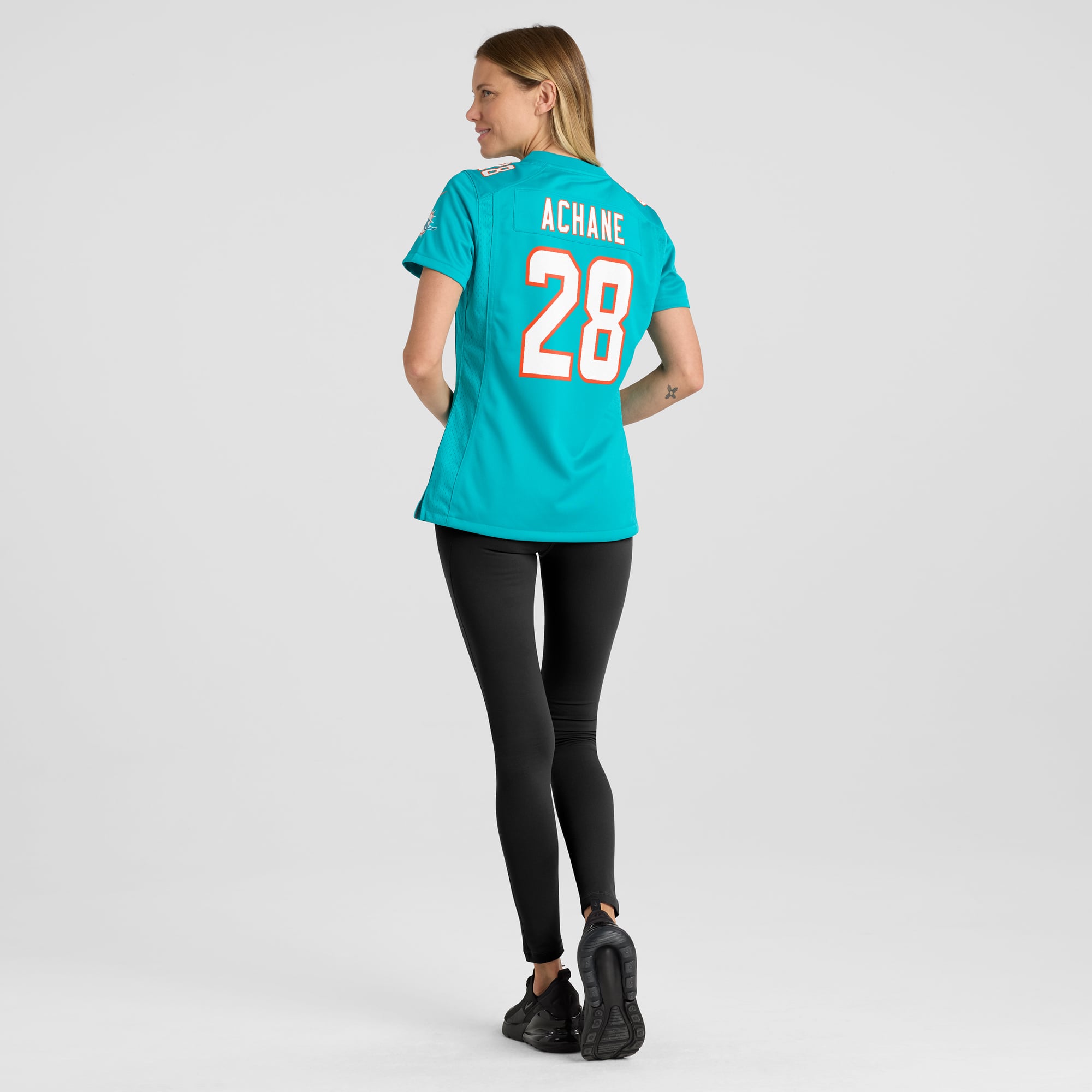 Maillot de match Nike De’Von Achane Aqua Miami Dolphins pour femme
