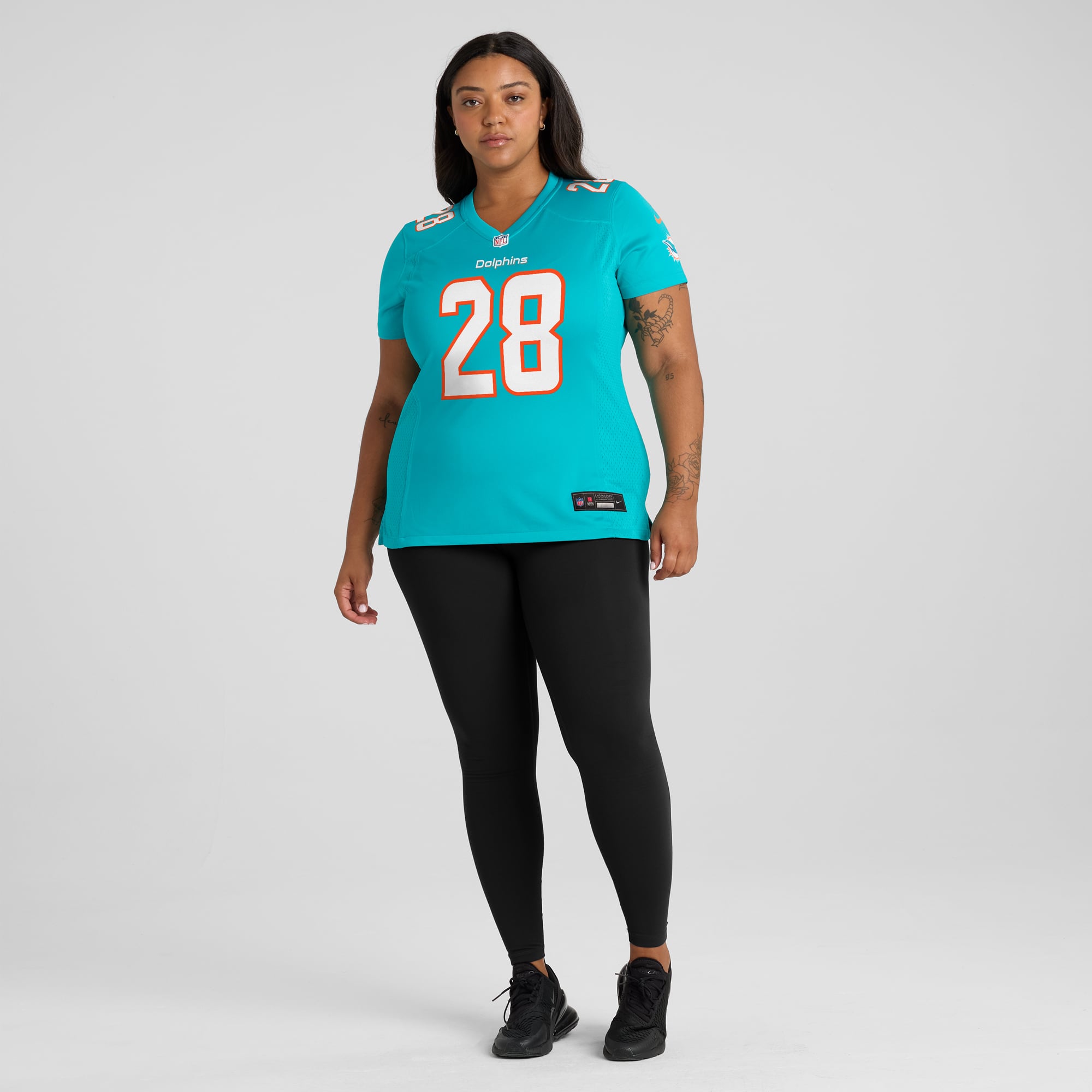 Maillot de match Nike De’Von Achane Aqua Miami Dolphins pour femme