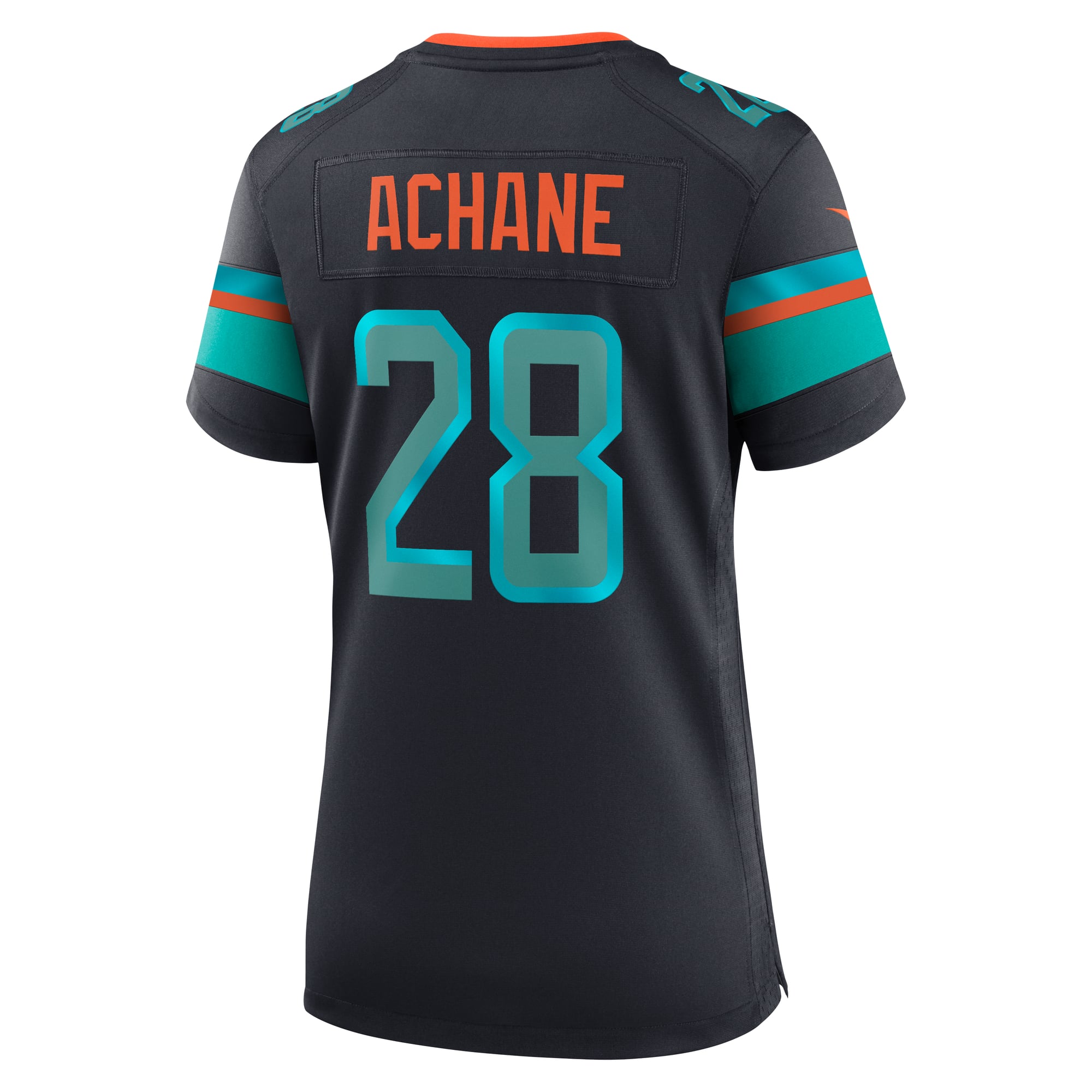 Maillot de match Nike De’Von Achane bleu marine Miami Dolphins Rivalries Collection pour femme