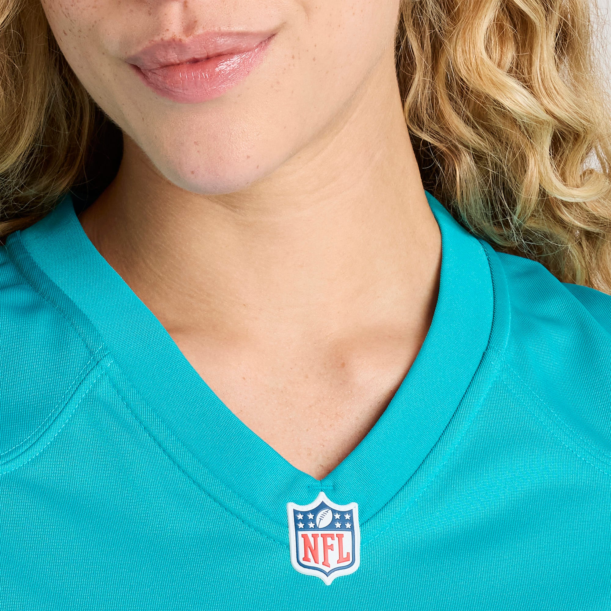 Maillot de match Nike Luke Basso Aqua Miami Dolphins pour femmes