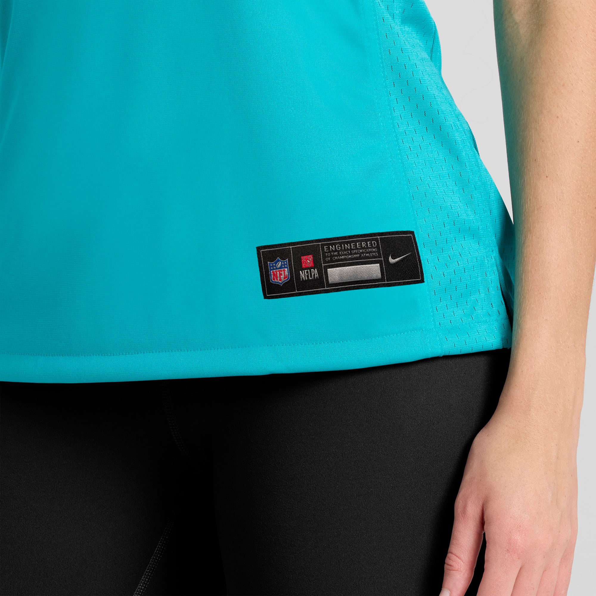 Maillot de match Nike Luke Basso Aqua Miami Dolphins pour femmes