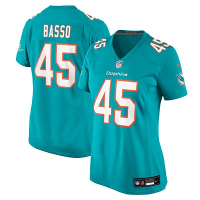 Luke Basso Miami Dolphins Nike Women's Team Game Jersey - Aqua
