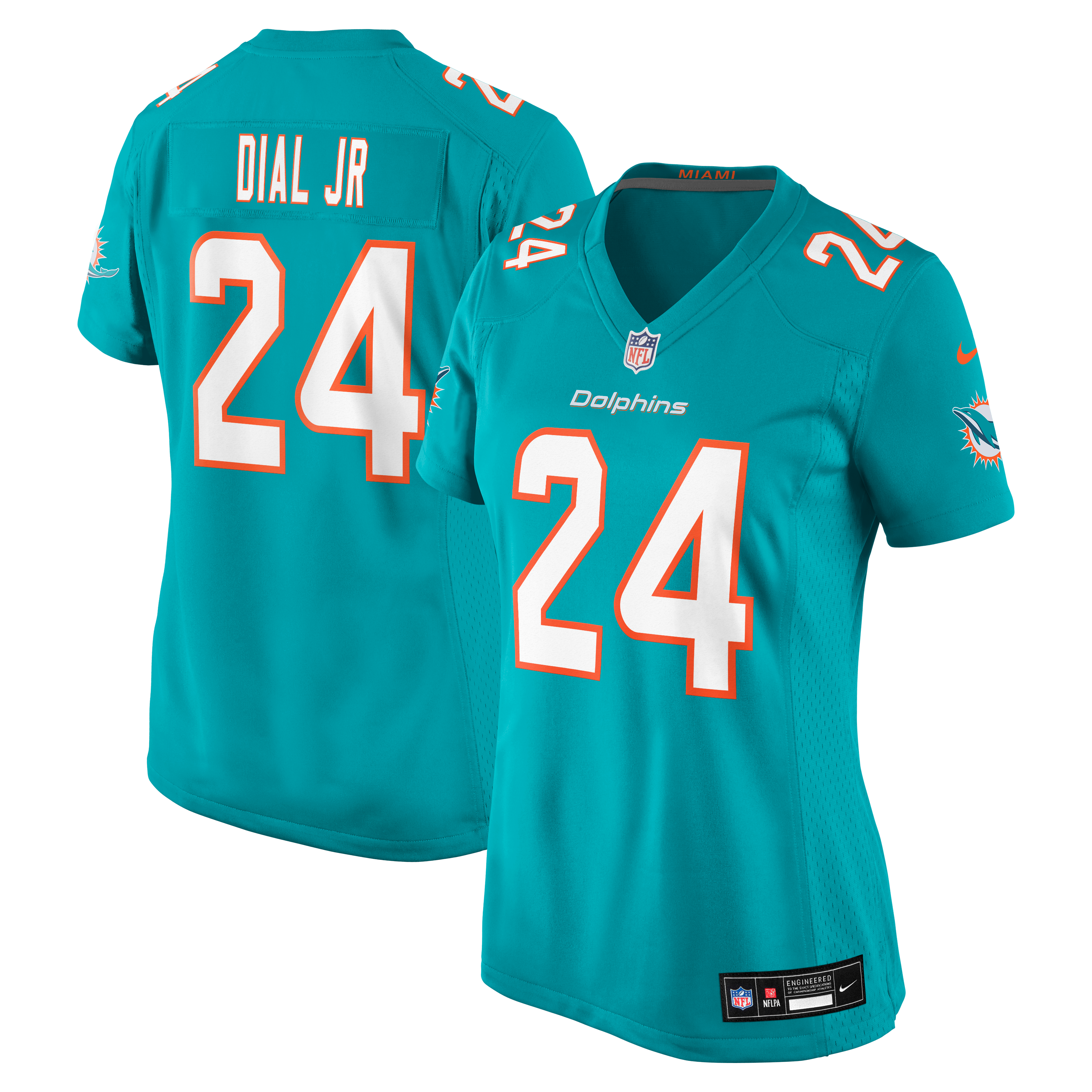 Women's Nike Marcellas Dial Jr. Aqua Miami Dolphins Team Game Jersey