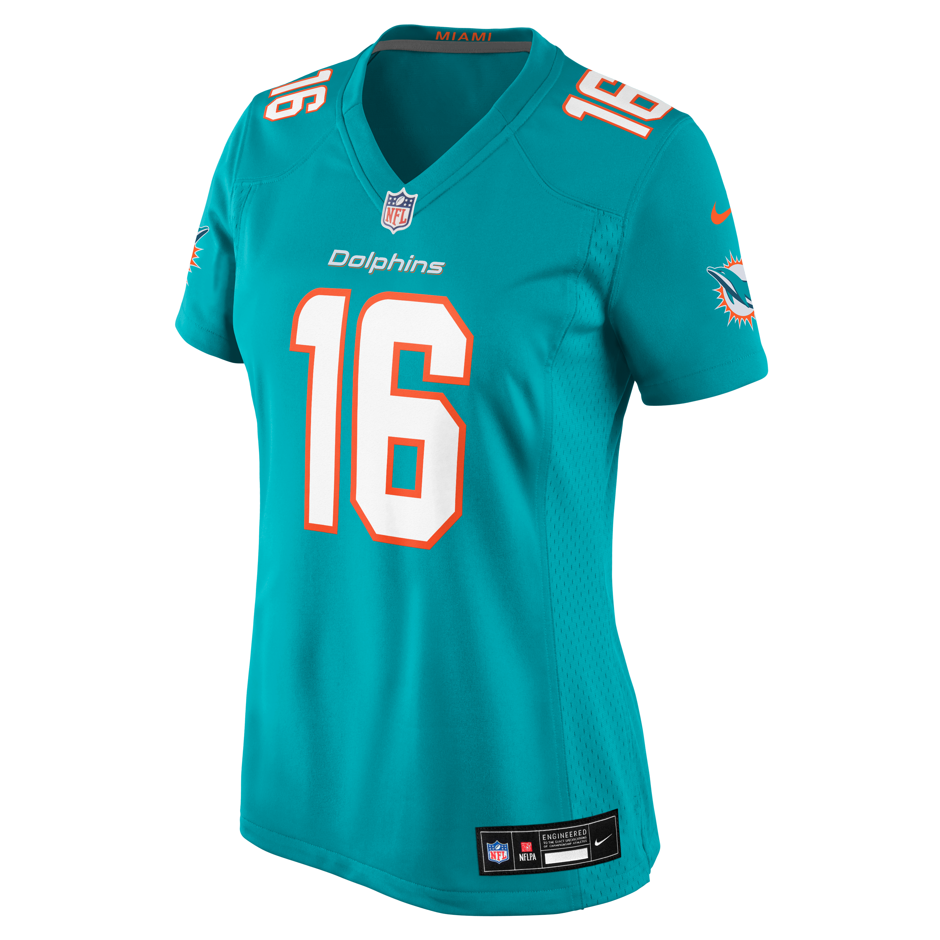 Maillot de match Nike Michael Taaffe Aqua Miami Dolphins pour femme