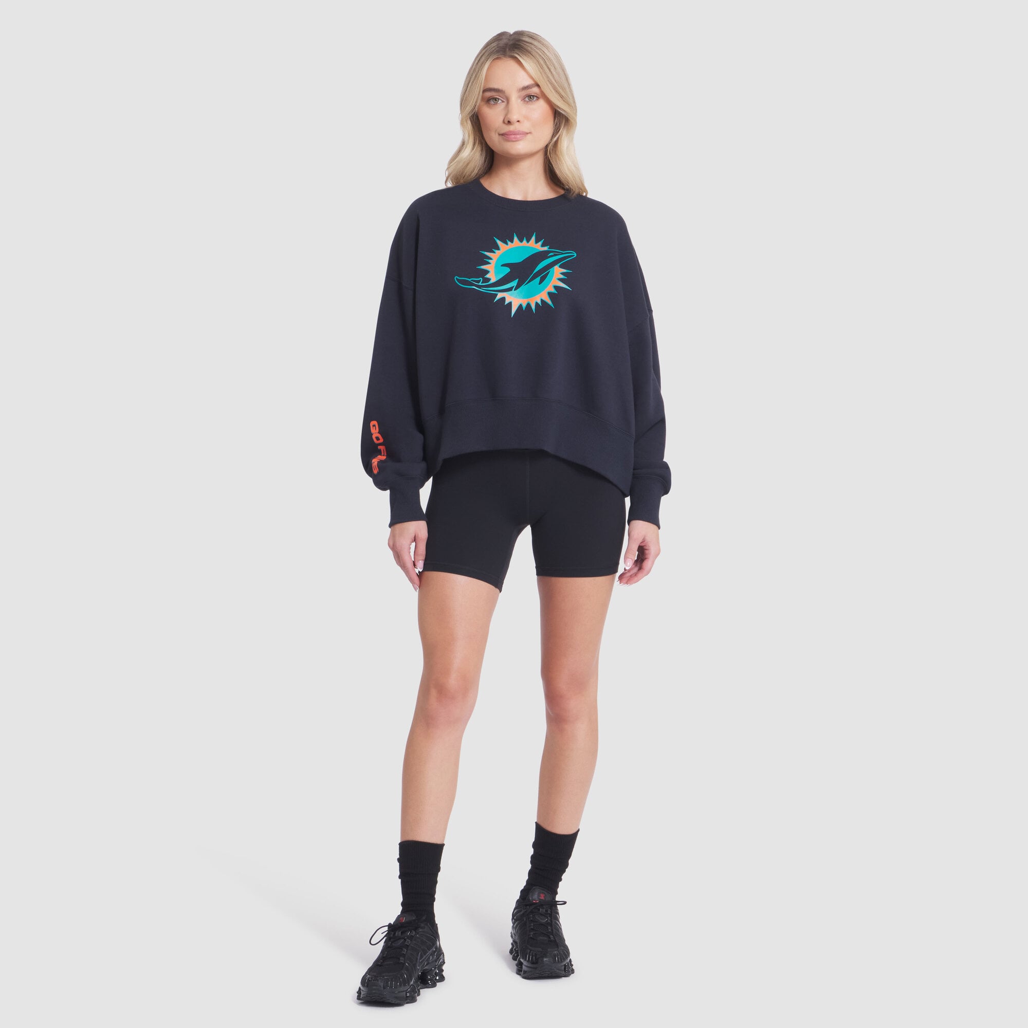 Sweat-shirt oversize en polaire Phoenix de la collection Rivalries des Miami Dolphins Nike, bleu marine, pour femme