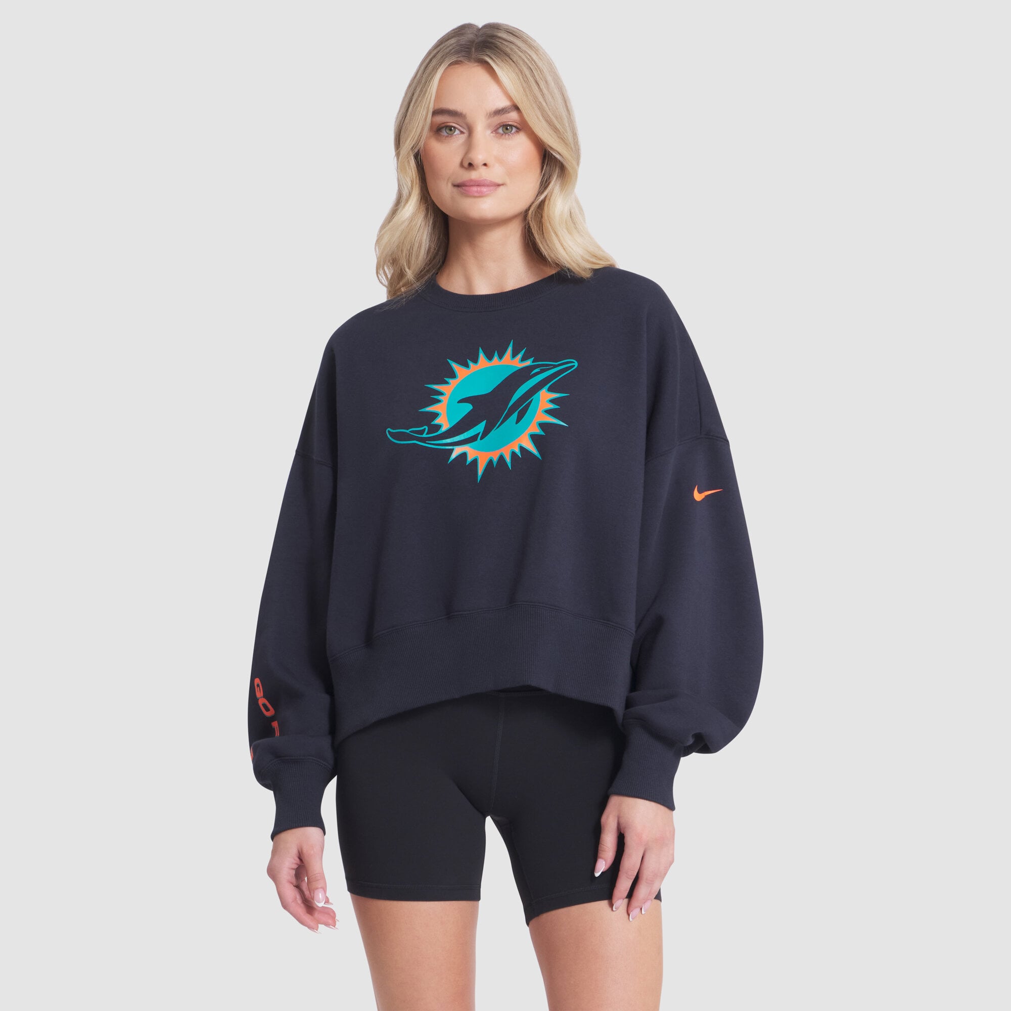 Sweat-shirt oversize en polaire Phoenix de la collection Rivalries des Miami Dolphins Nike, bleu marine, pour femme