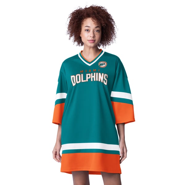 miami dolphins jersey dress Women's Starter Aqua Slap Shot 3/4 Sleeve Sneaker NPU-Jasutinn-202403