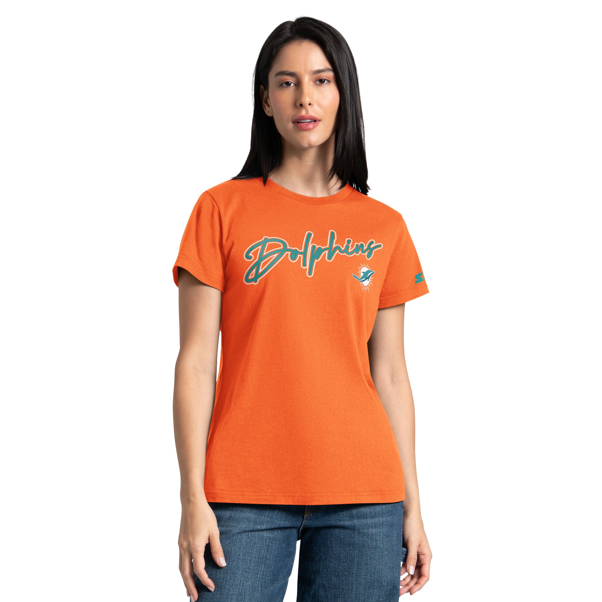 Pack de t-shirts Starter Aqua/Orange Miami Dolphins pour femmes