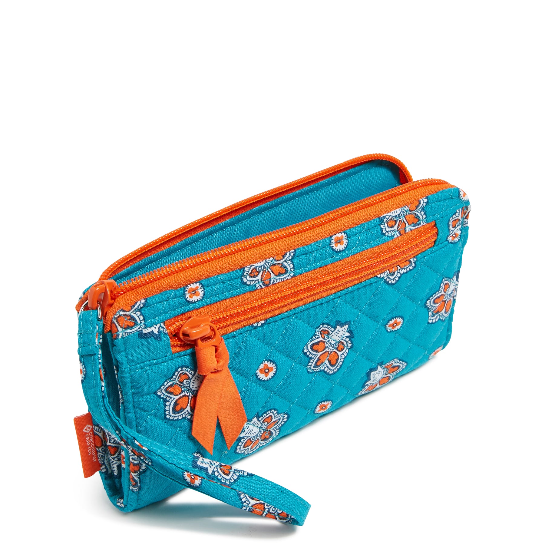 Women's Vera Bradley Miami Dolphins RFID Front-Zip Wristlet