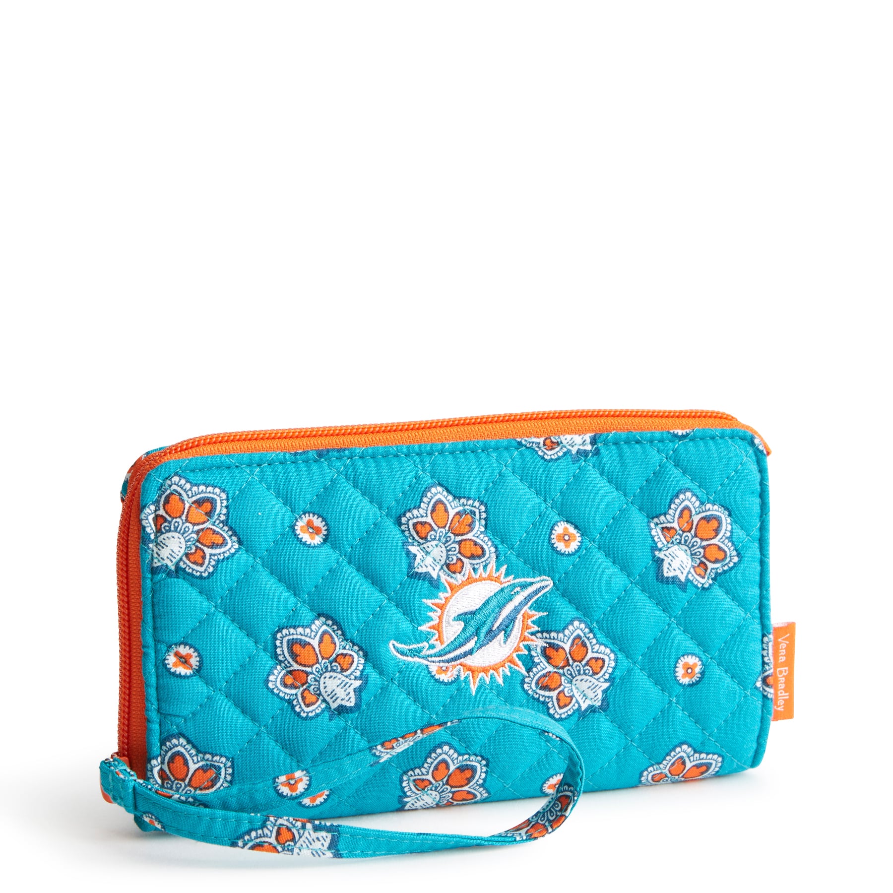 Women's Vera Bradley Miami Dolphins RFID Front-Zip Wristlet