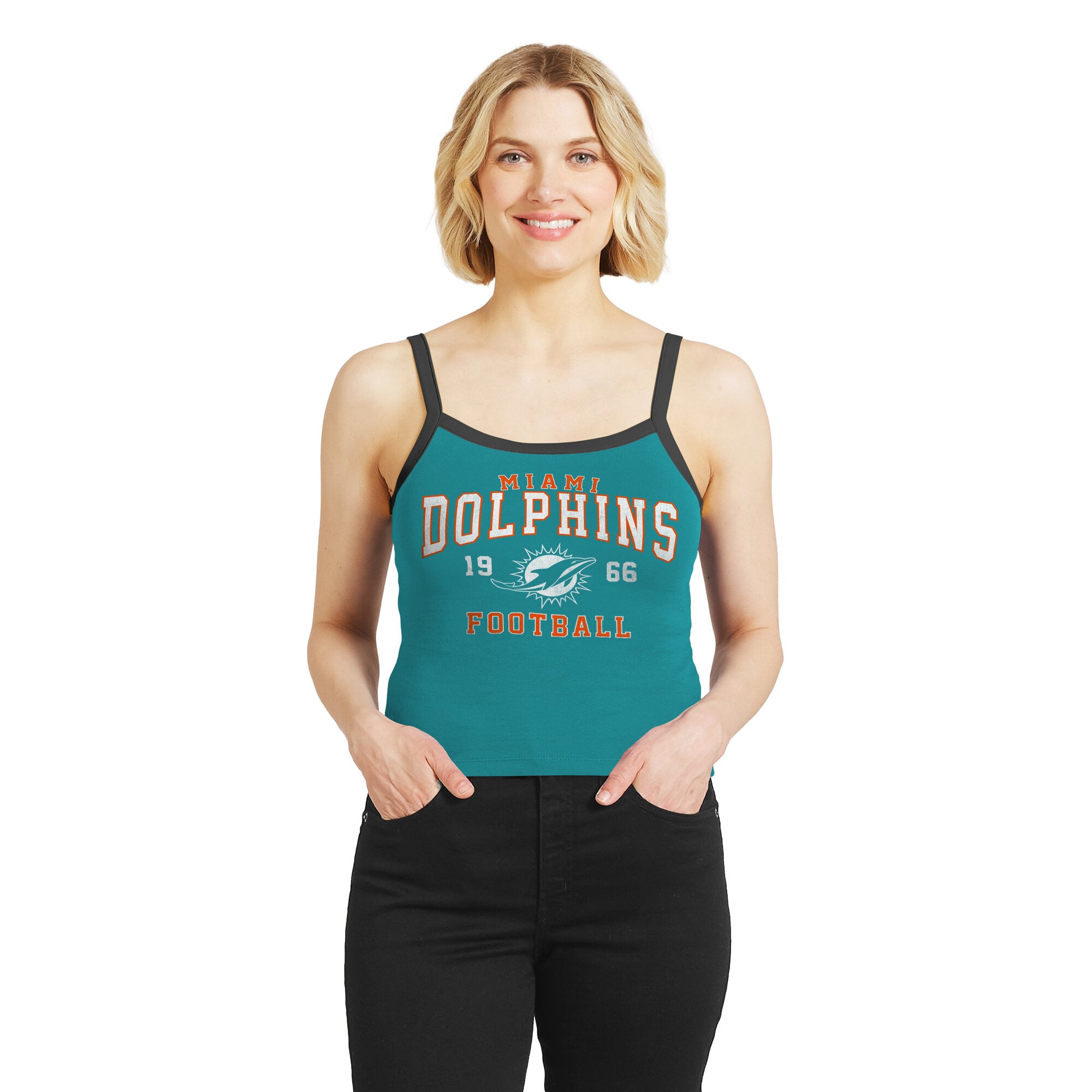 Women's WEAR by Erin Andrews Aqua Miami Dolphins Colorblock Tank Top