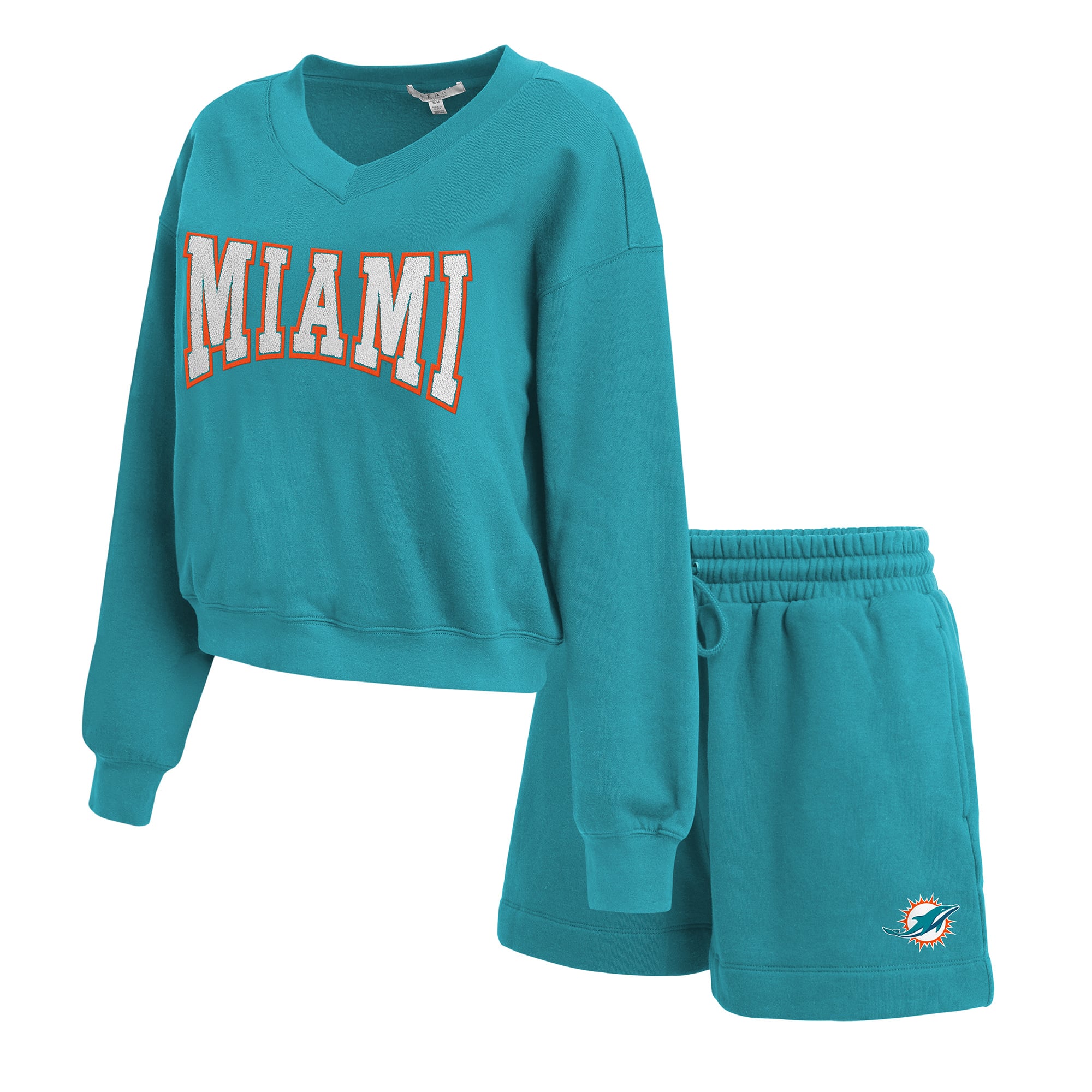 Ensemble de détente en polaire à col V Aqua Miami Dolphins pour femmes la marque WEAR by Erin Andrews
