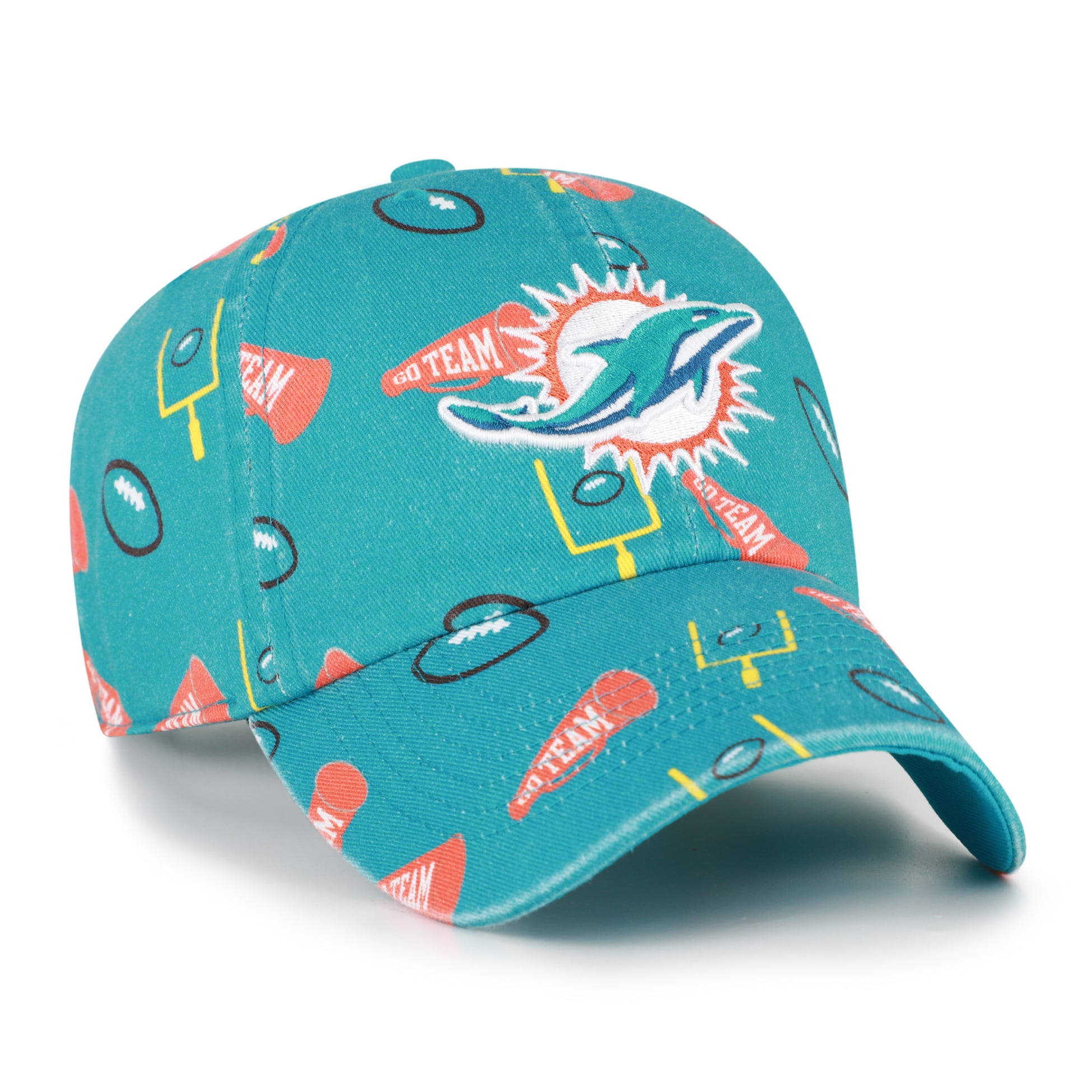 Youth '47  Aqua Miami Dolphins Stomping Ground Clean Up Adjustable Hat