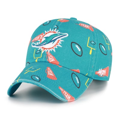  Miami Dolphins '47 Youth Stomping Ground Clean Up Adjustable Hat - Aqua