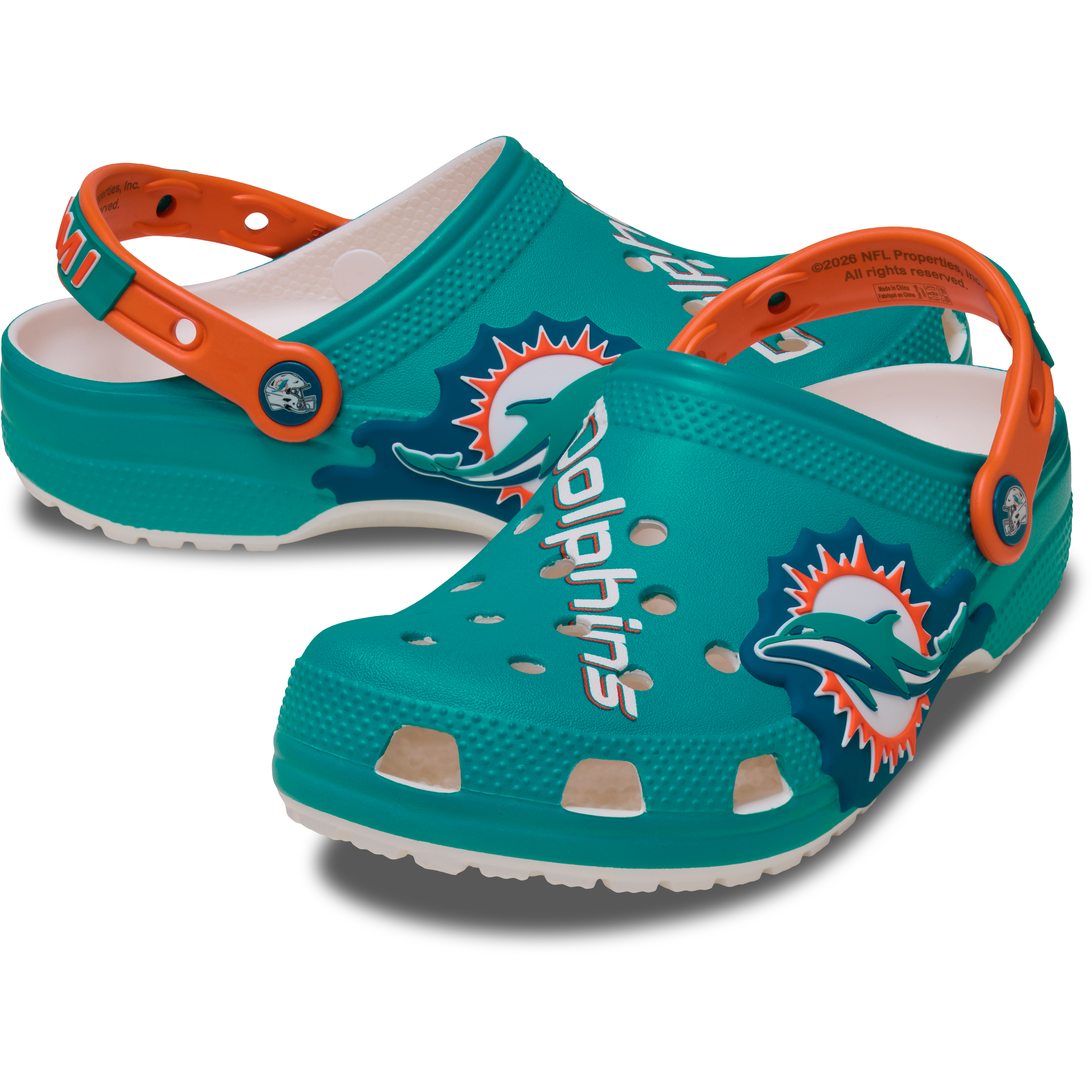 Youth Crocs  Aqua Miami Dolphins Classic Clog