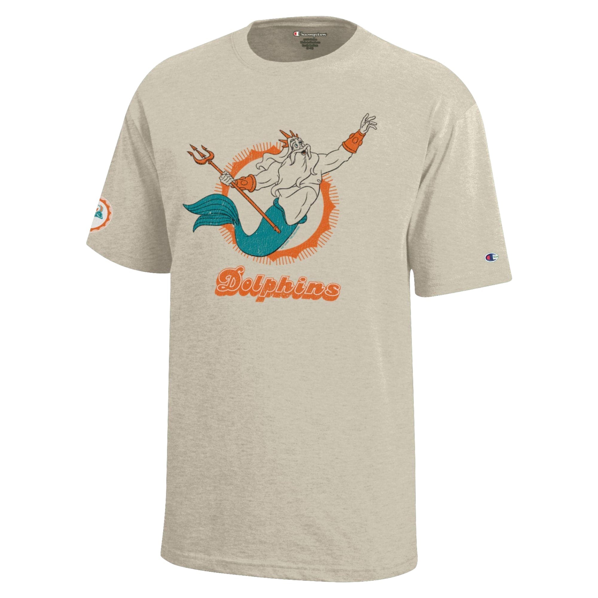 T-shirt enfant Disney x Champion Oatmeal Miami Dolphins King Triton