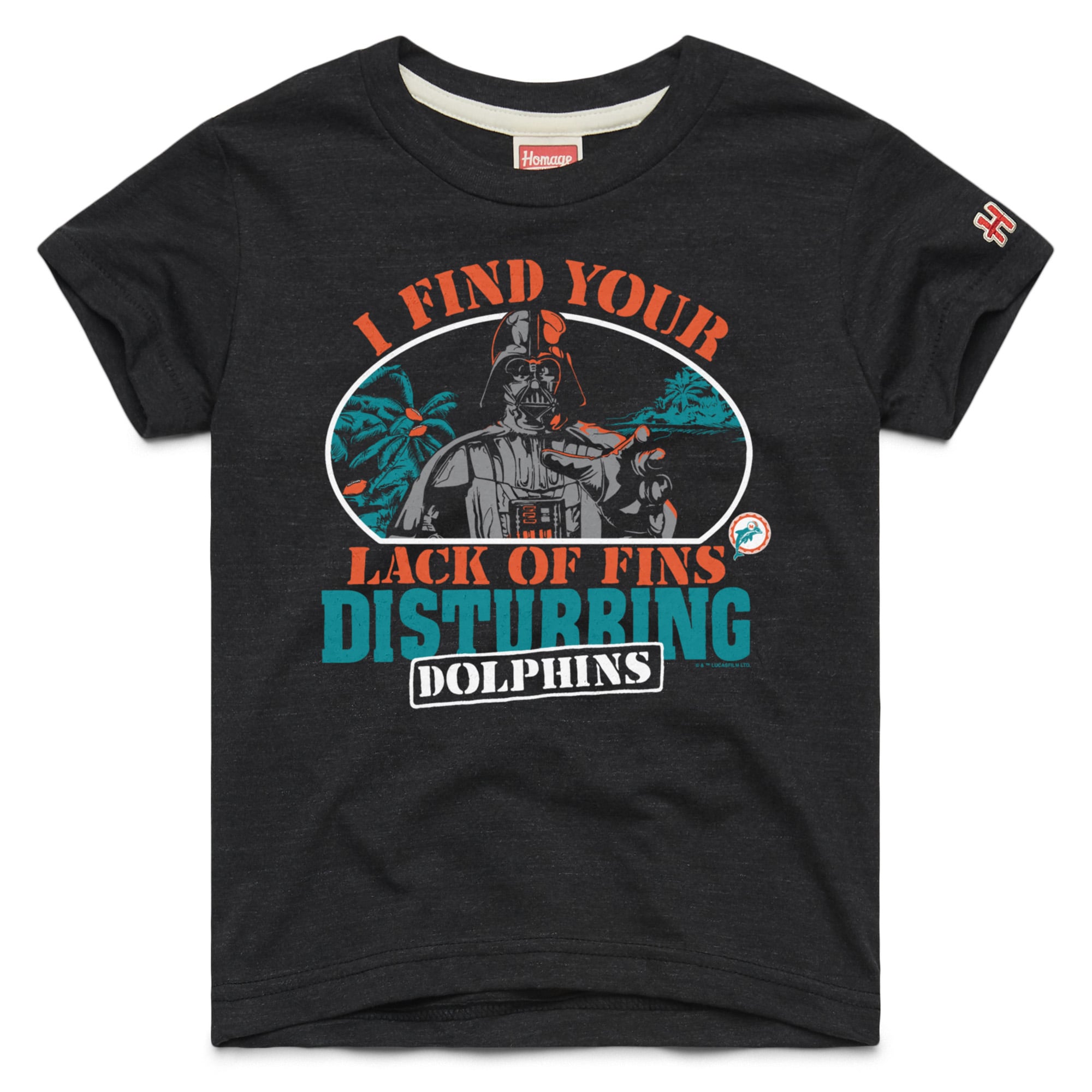 T-shirt noir hommage jeunesse Miami Dolphins Star Wars x NFL Tri-Blend