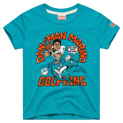Dan Marino Miami Dolphins Homage Youth Retired Greats T-Shirt - Teal