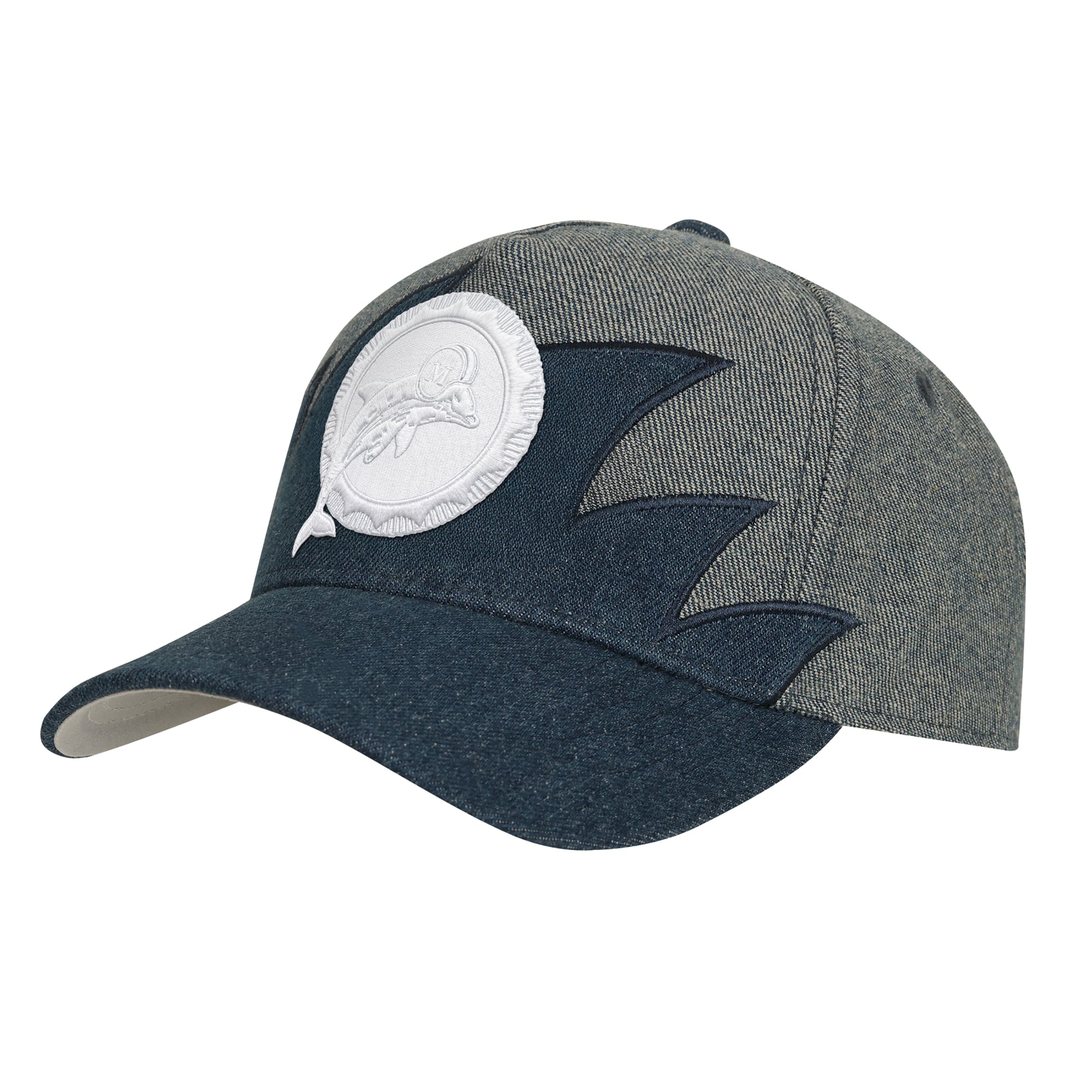 Youth Mitchell & Ness Denim Miami Dolphins Sharktooth Pro Pinch Snapback Hat