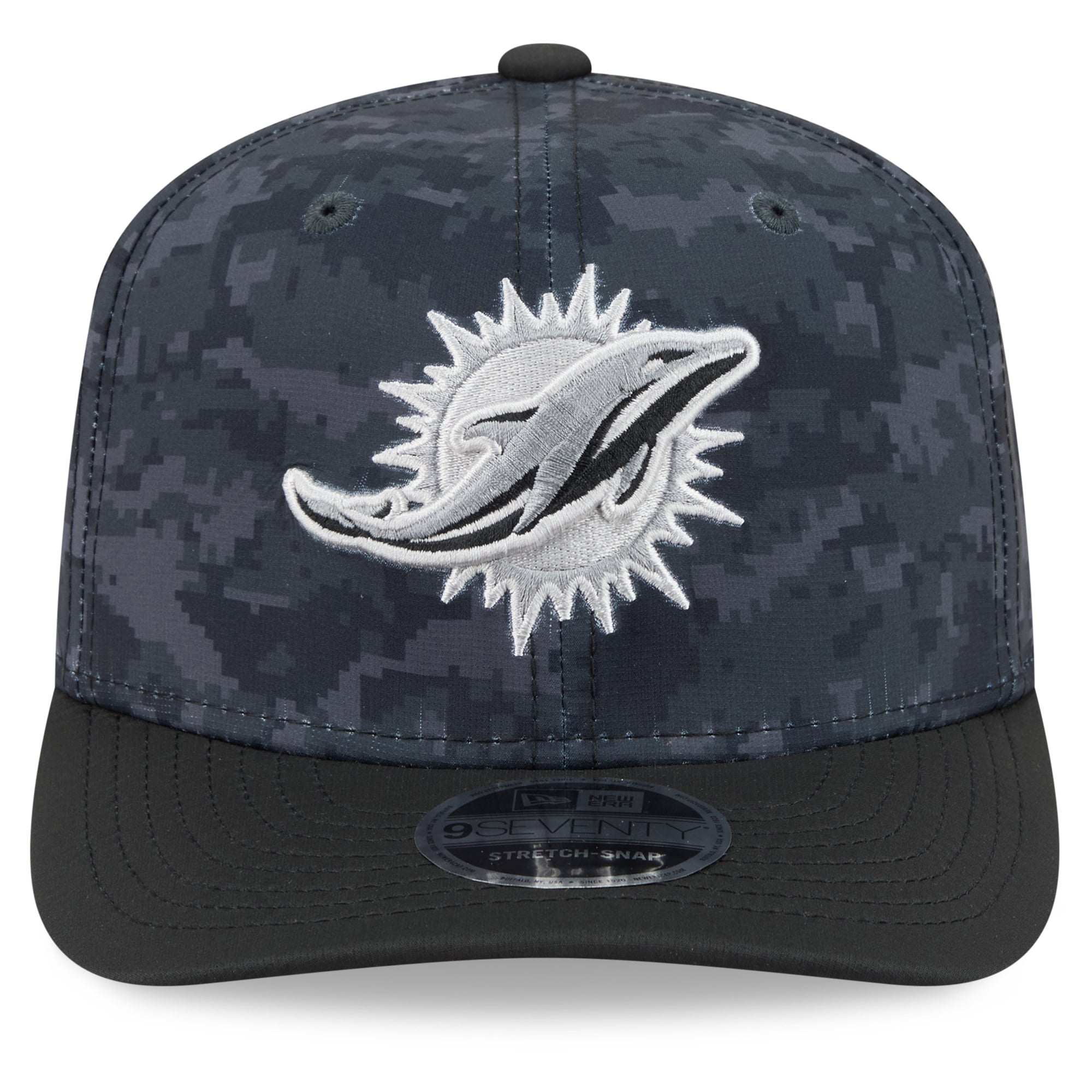 Casquette ajustable New Era noire Miami Dolphins 2026 Salute To Service 9SEVENTY pour jeunes