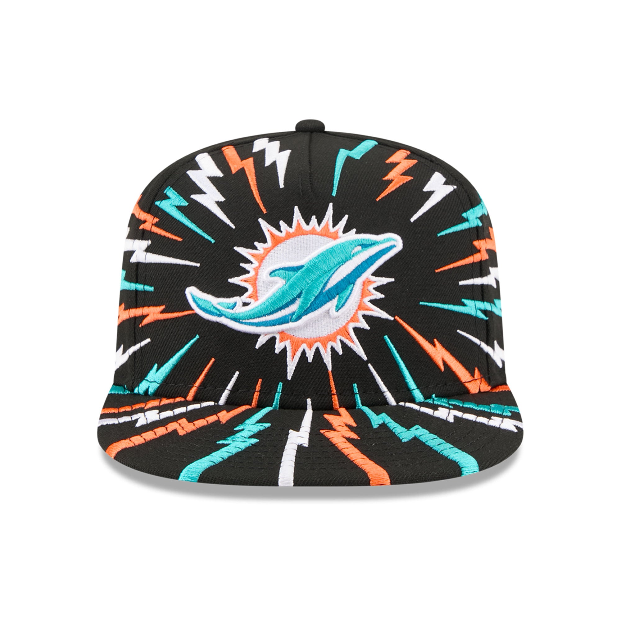 Casquette snapback New Era Bolt 9FIFTY A-Frame noire pour jeunes Miami Dolphins