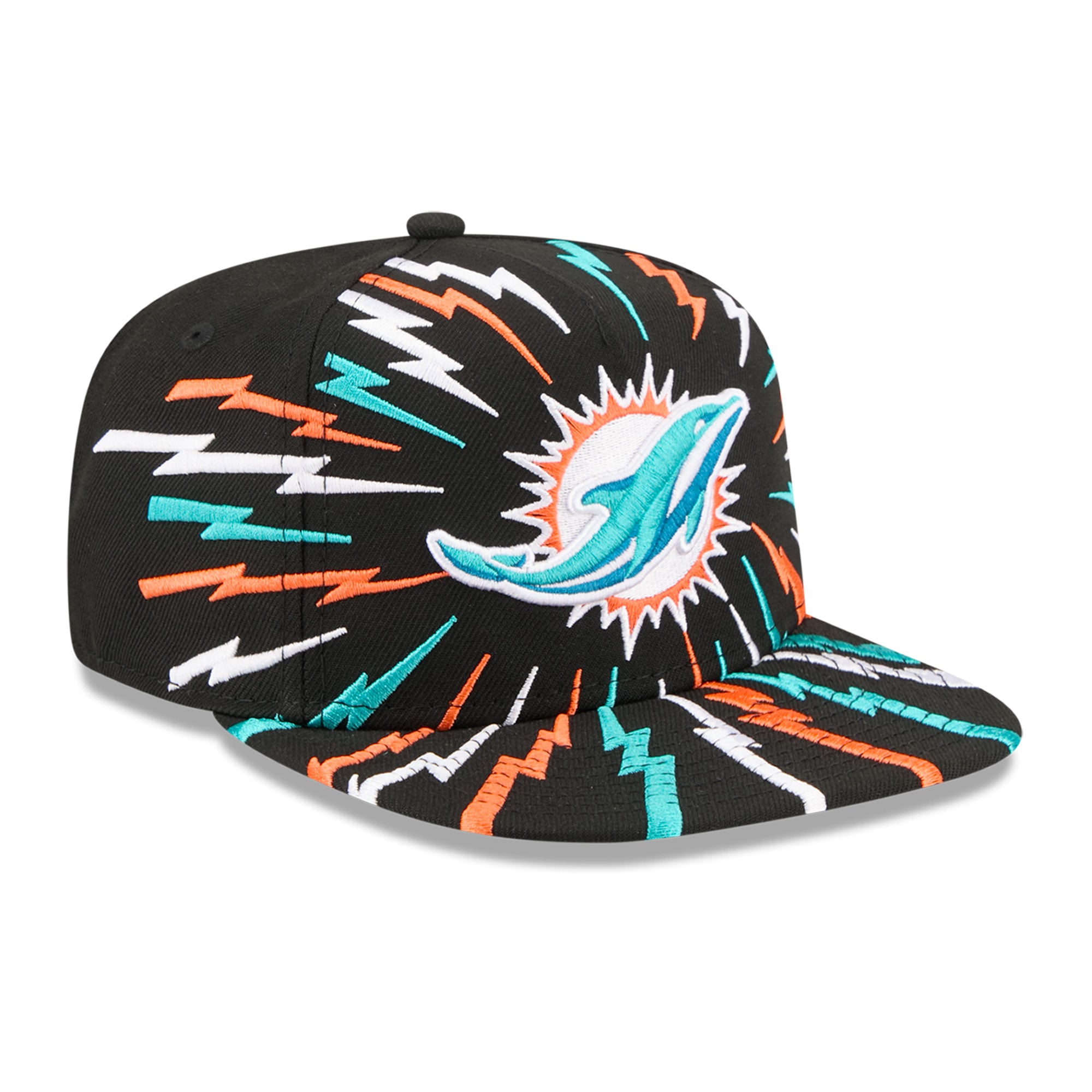 Casquette snapback New Era Bolt 9FIFTY A-Frame noire pour jeunes Miami Dolphins