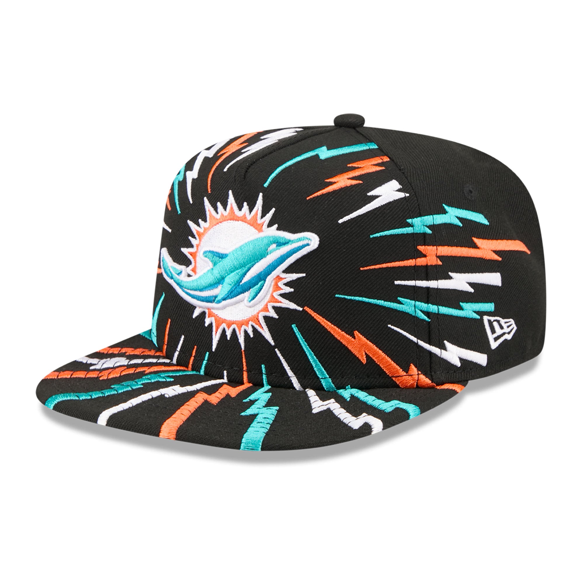 Casquette snapback New Era Bolt 9FIFTY A-Frame noire pour jeunes Miami Dolphins