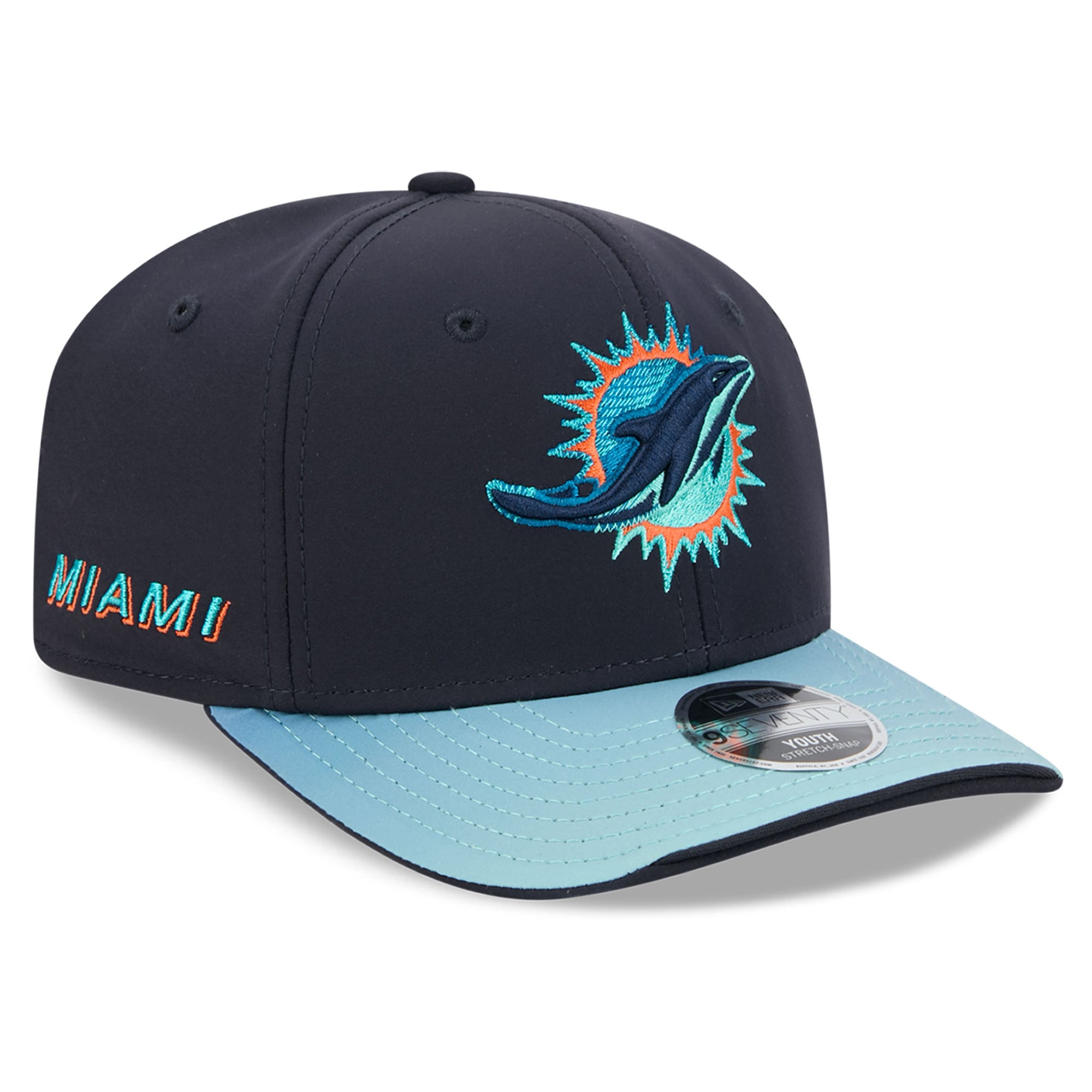 Youth New Era Navy Miami Dolphins Rivalries Collection 9SEVENTY Adjustable Hat