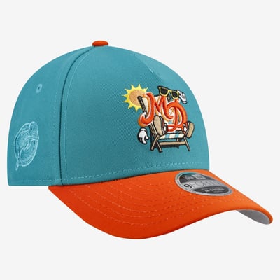 Miami Dolphins New Era Youth Cartoon 9FORTY A-Frame Adjustable Hat - Teal
