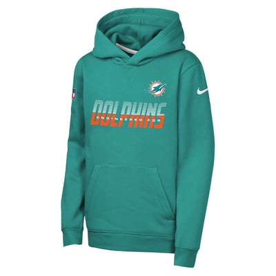 Miami Dolphins Nike Youth Sideline Dri-FIT Hoodie - Aqua