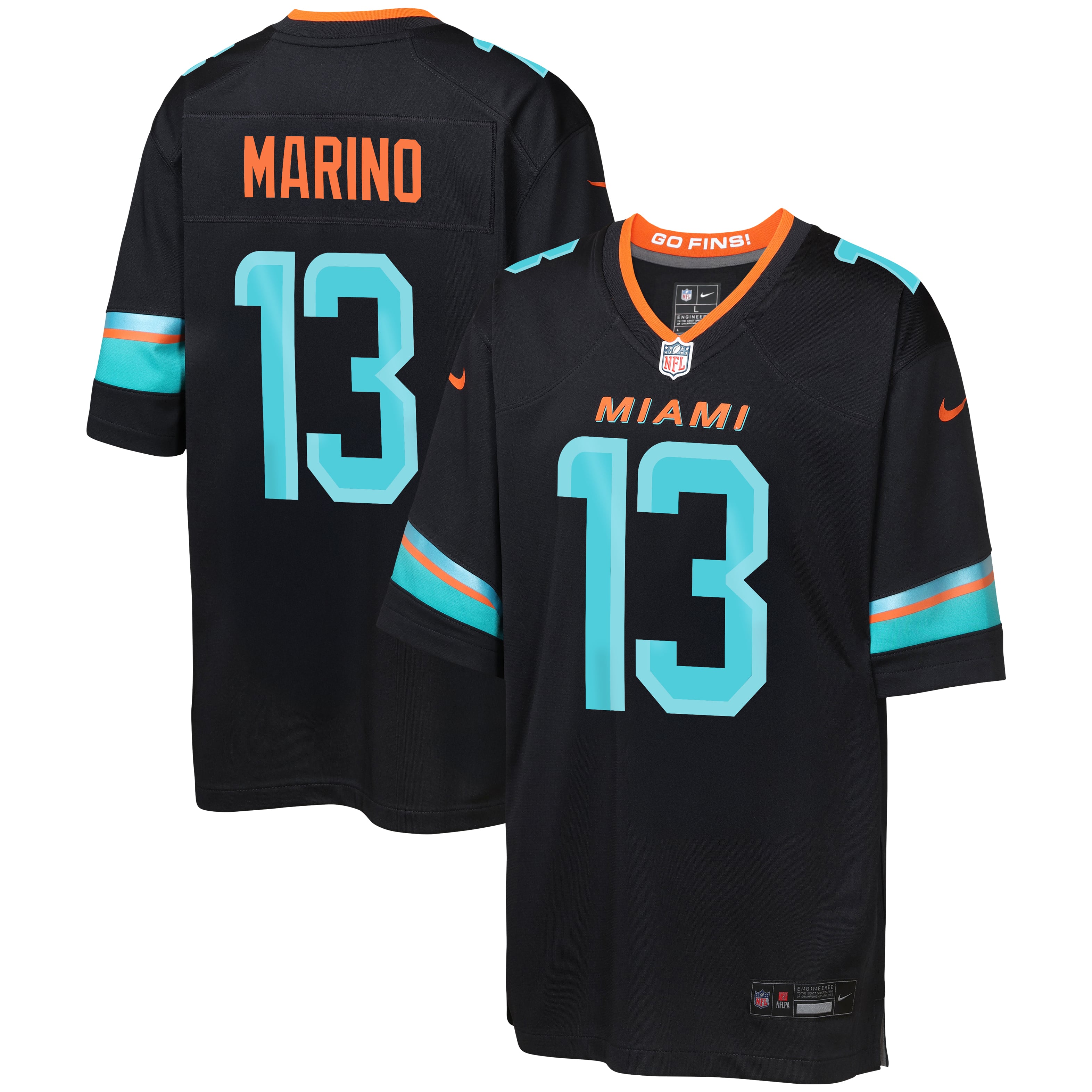 Maillot de match Nike Dan Marino Pitch Blue Miami Dolphins Rivalries Collection pour jeunes