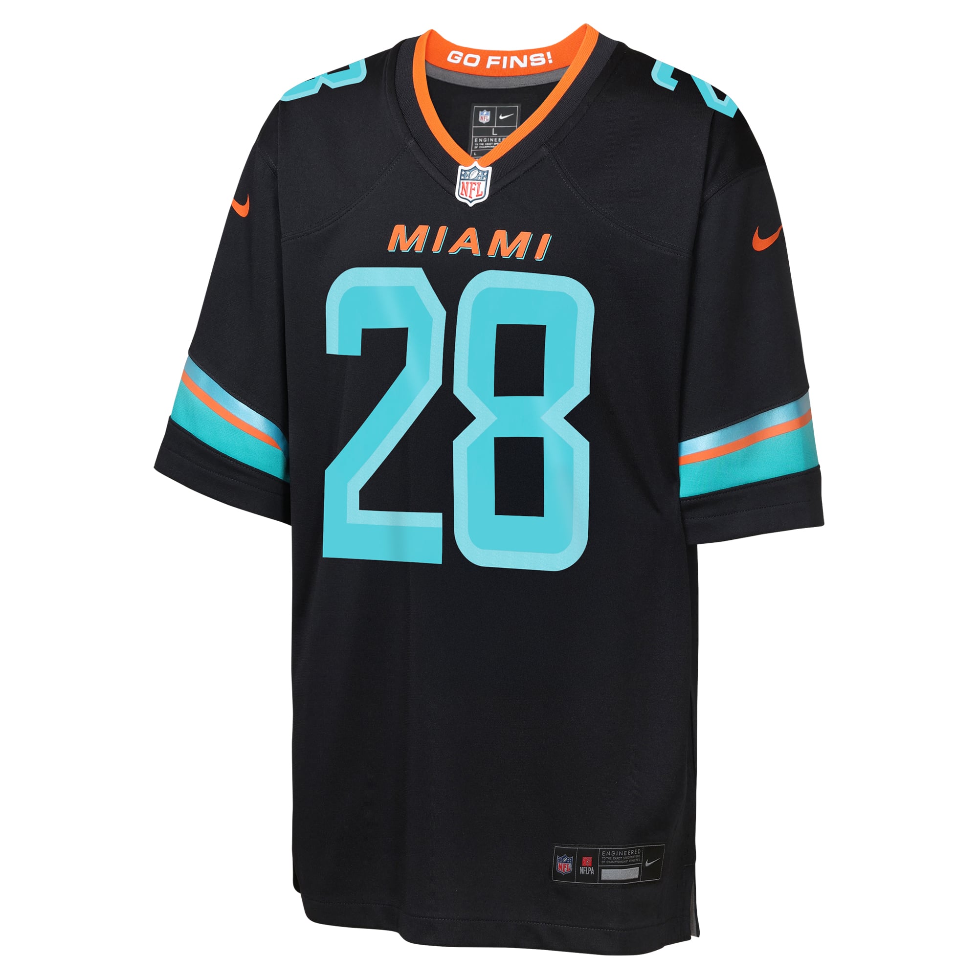 Maillot de match Nike De’Von Achane bleu marine Miami Dolphins Rivalries Collection pour jeunes