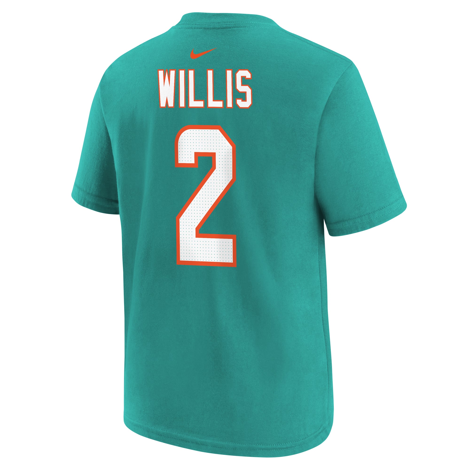 T-shirt Nike pour enfant Malik Willis vert Miami Dolphins avec nom et numéro