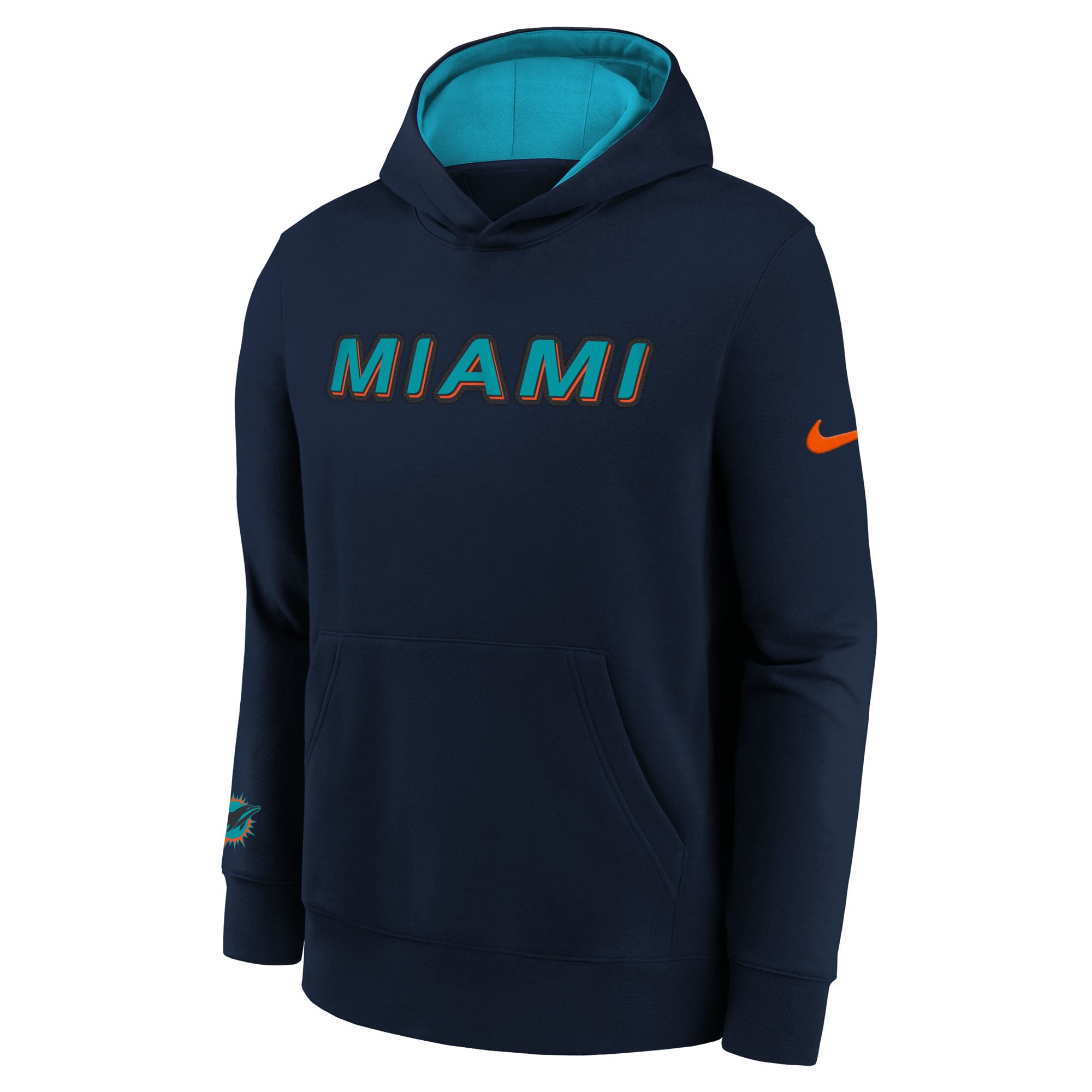 Sweat à capuche Nike bleu marine Miami Dolphins Rivalries Collection pour jeunes