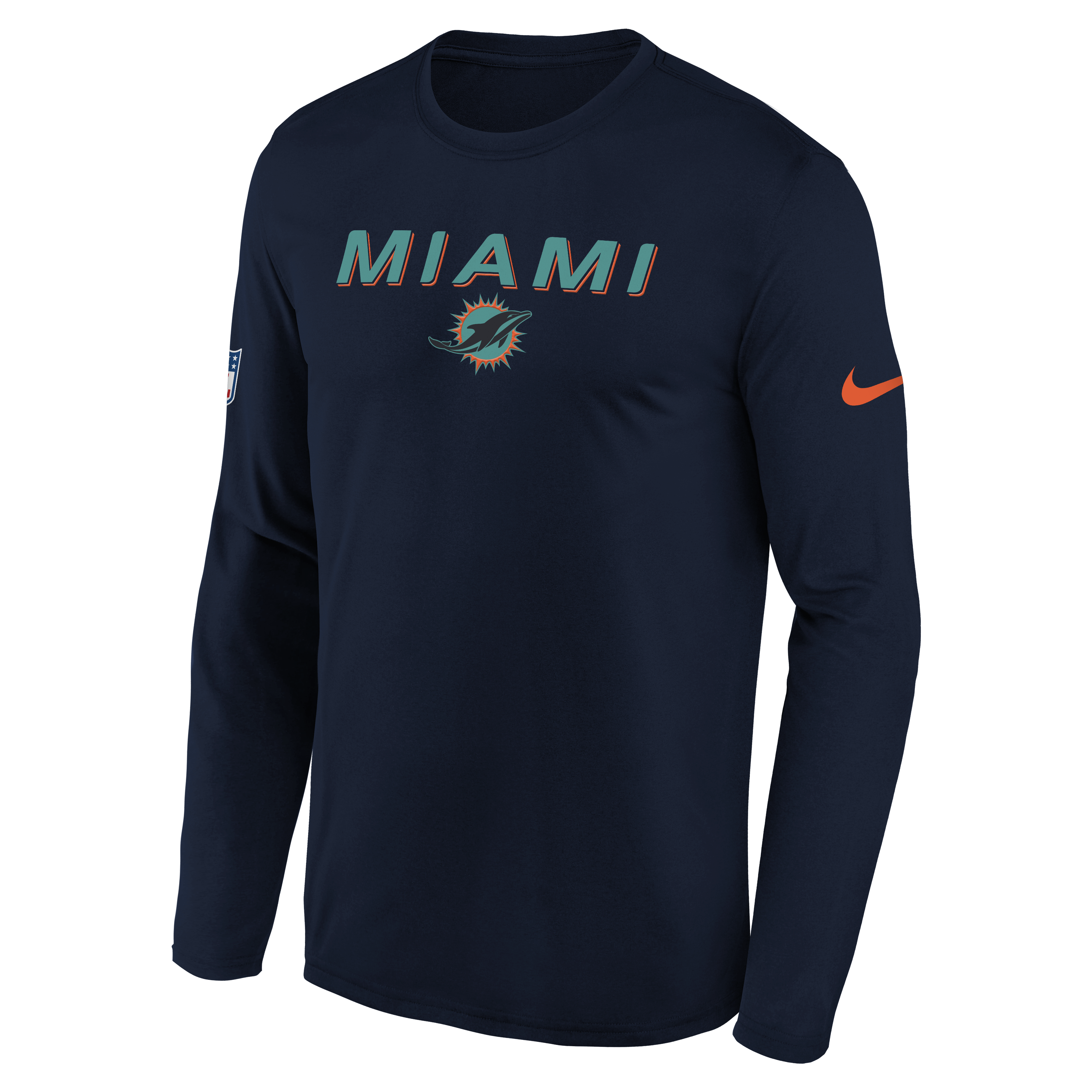 Youth Nike Navy Miami Dolphins Rivalries Collection Sideline Legend Long Sleeve T-Shirt