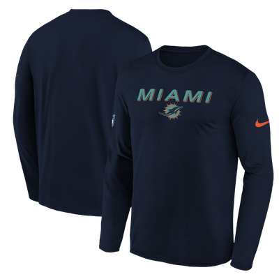  Miami Dolphins Nike Youth Rivalries Collection Sideline Legend Long Sleeve T-Shirt - Navy